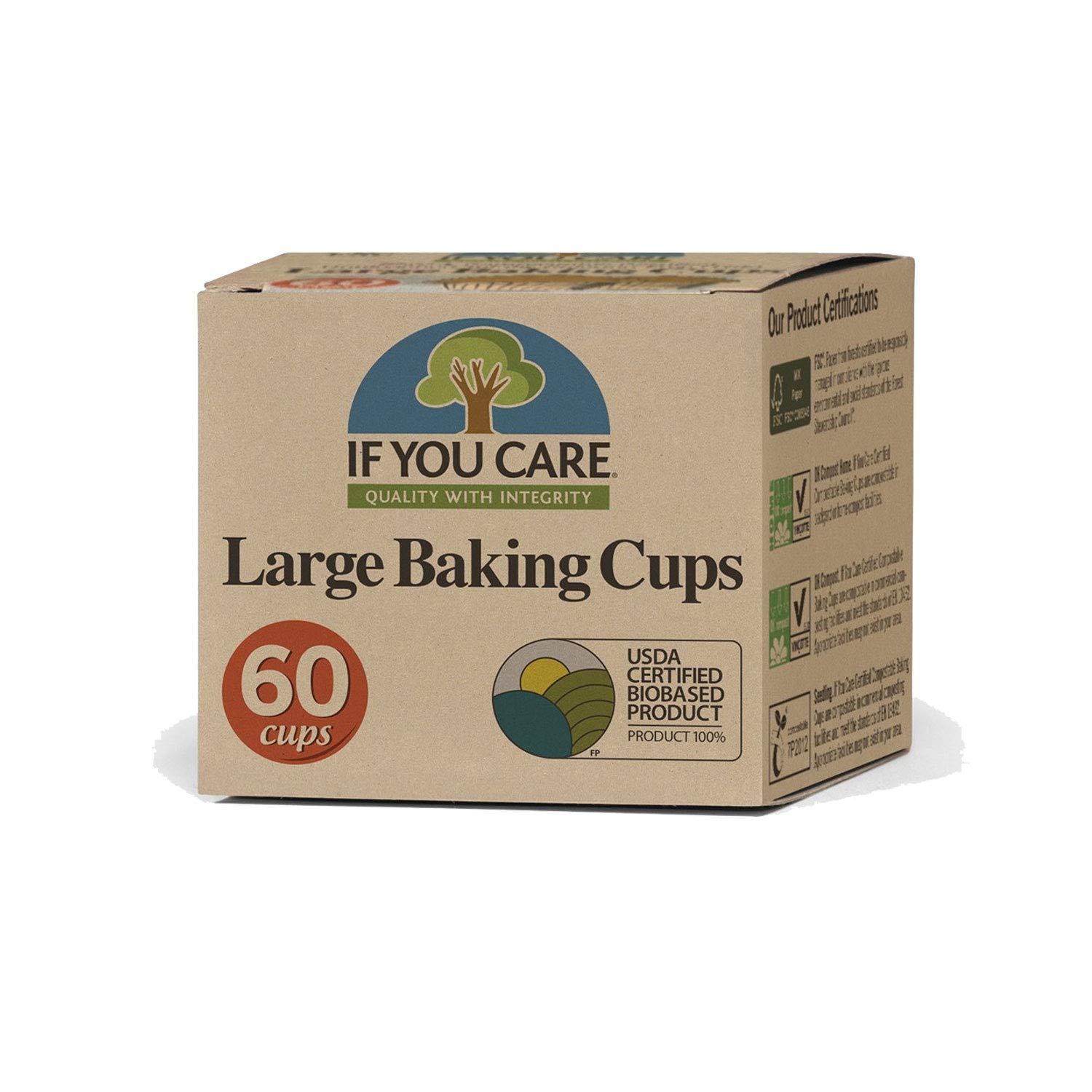 If You Care Unbleached Brown Baking Cups, 2.5 Inch - 60 Count | Eco-Friendly Paper Cupcake Liners for Muffins, Cupcakes & Party Desserts