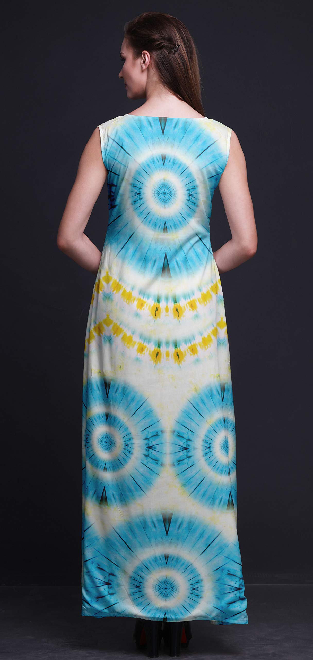Bimba Women's Sleeveless Long Beach Dress with Front Slit - Flowy Summer & Spring Fashion for Vacations, Pool Parties, and Casual Outings