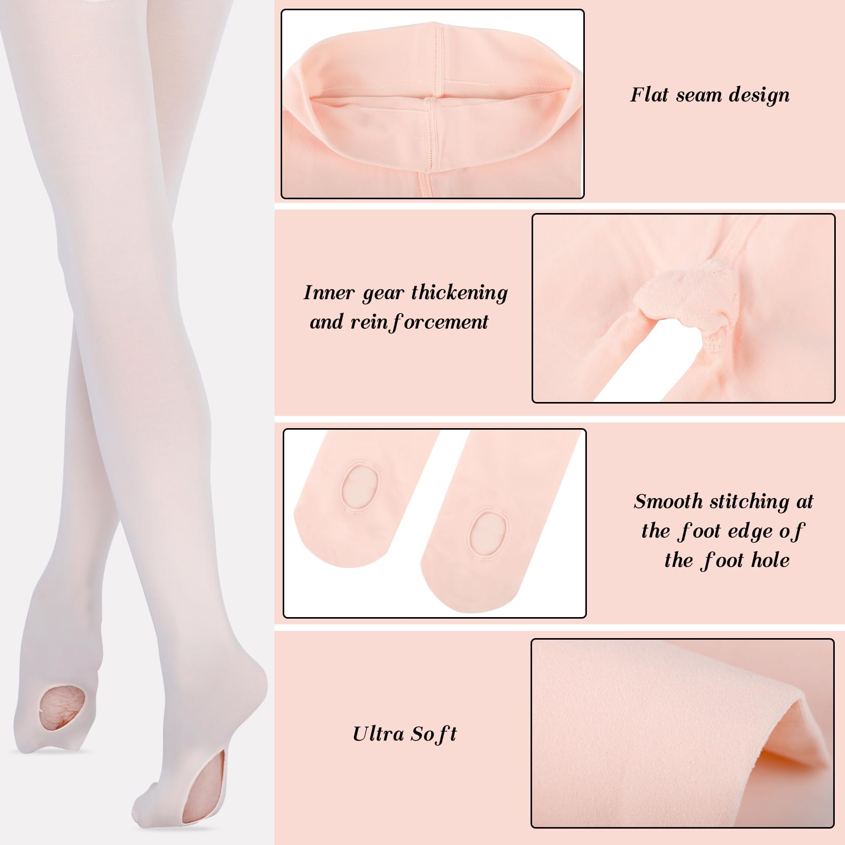 HiDance Women's Ballet Dance Tights - Ultra Soft Convertible Footed Tights for Ballet, Jazz & Contemporary Dance | Perfect for Dance Class, Performance & Practice