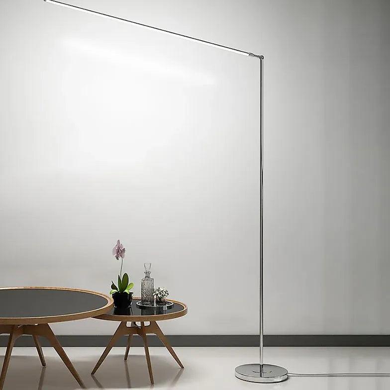 Sleek Adjustable Arm Minimalist Floor Lamp - Modern Reading Light for Living Room, Bedroom & Office - Dimmable LED Standing Lamp for Home Decor