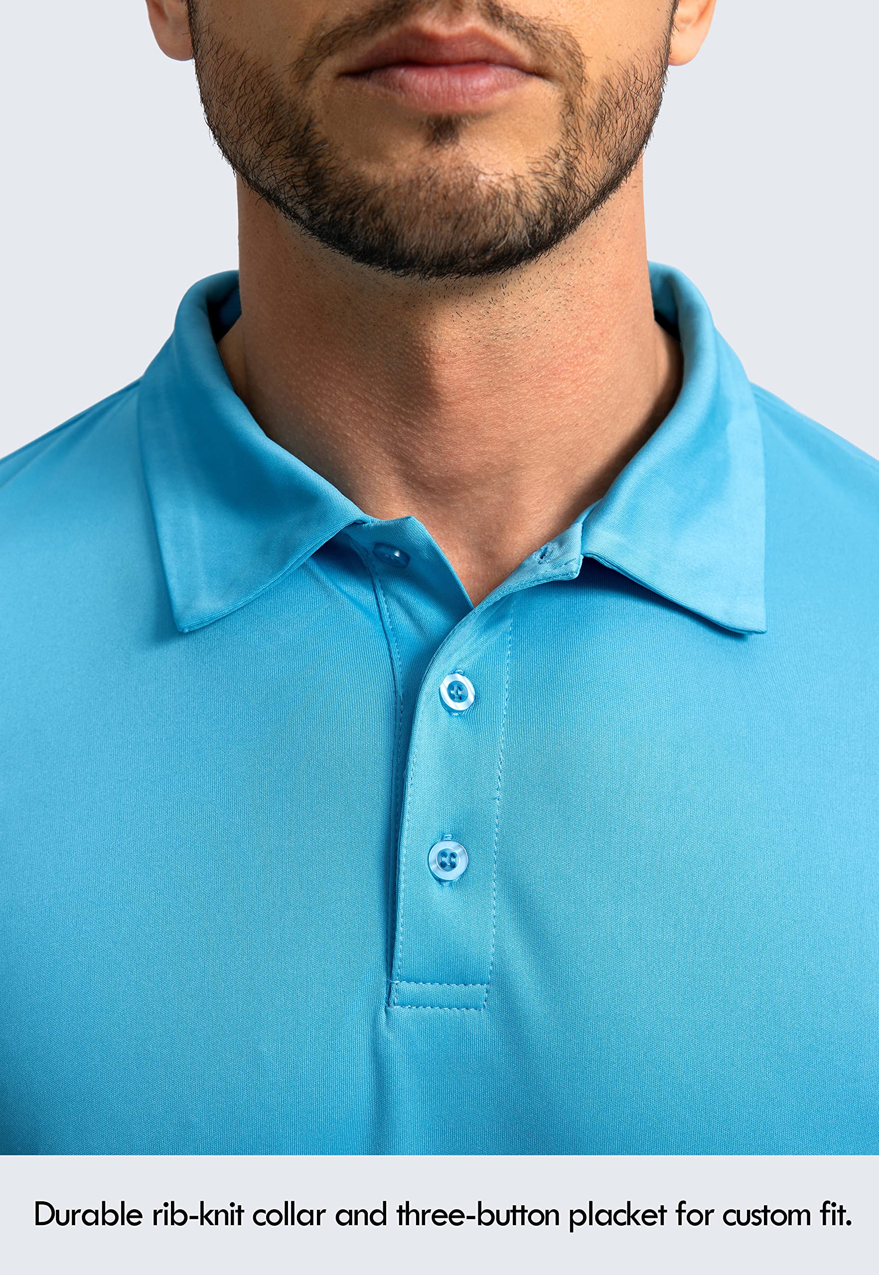 Men's Long Sleeve Polo Shirt - UPF 50+ Sun Protection Golf Shirt, Lightweight & Breathable for Work, Fishing & Outdoor Activities | Perfect for Golfing, Hiking and Summer Sun Protection