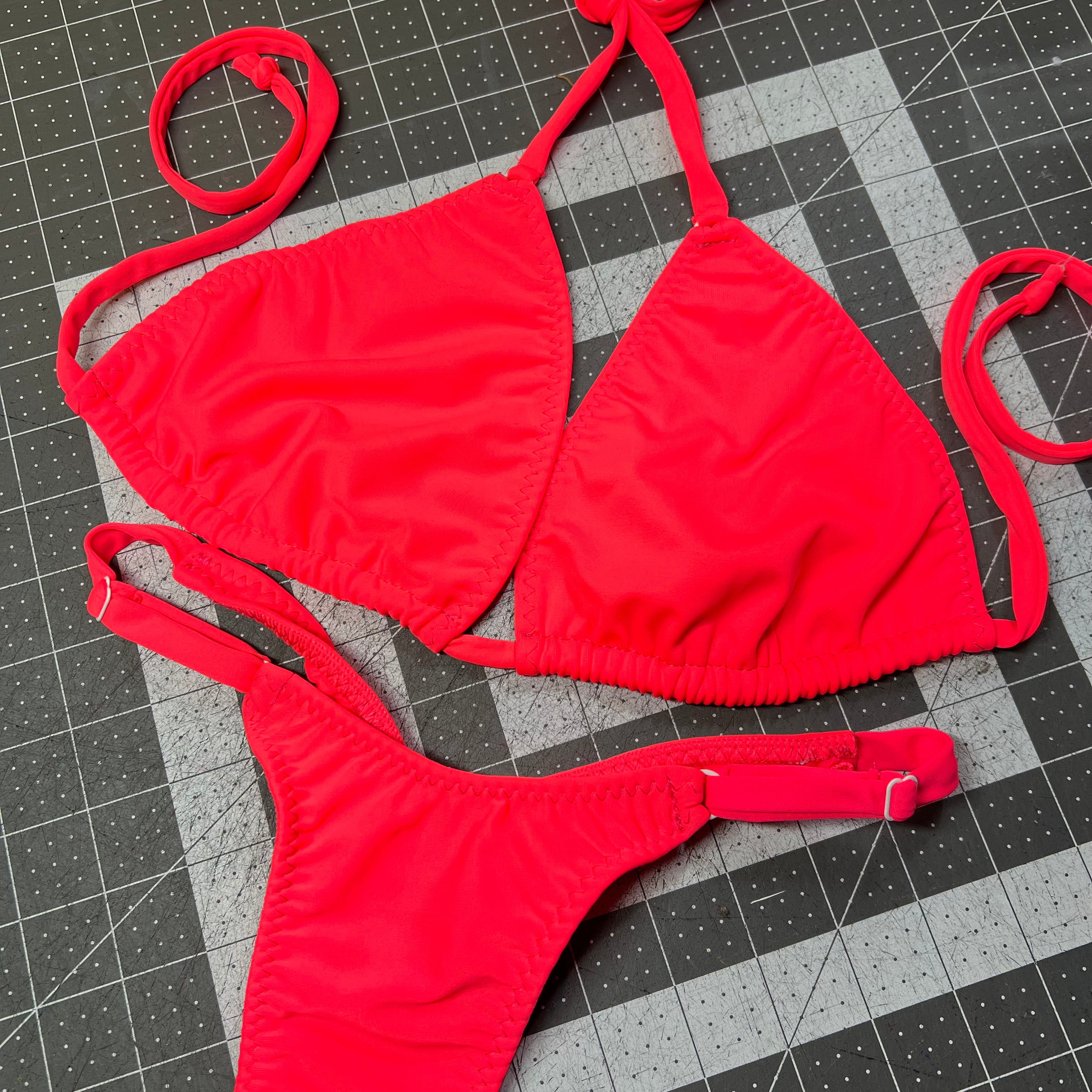 Sexy Matte Watermelon Print Bikini for Posing Practice - Perfect for Beach, Pool, and Swimwear Photoshoots