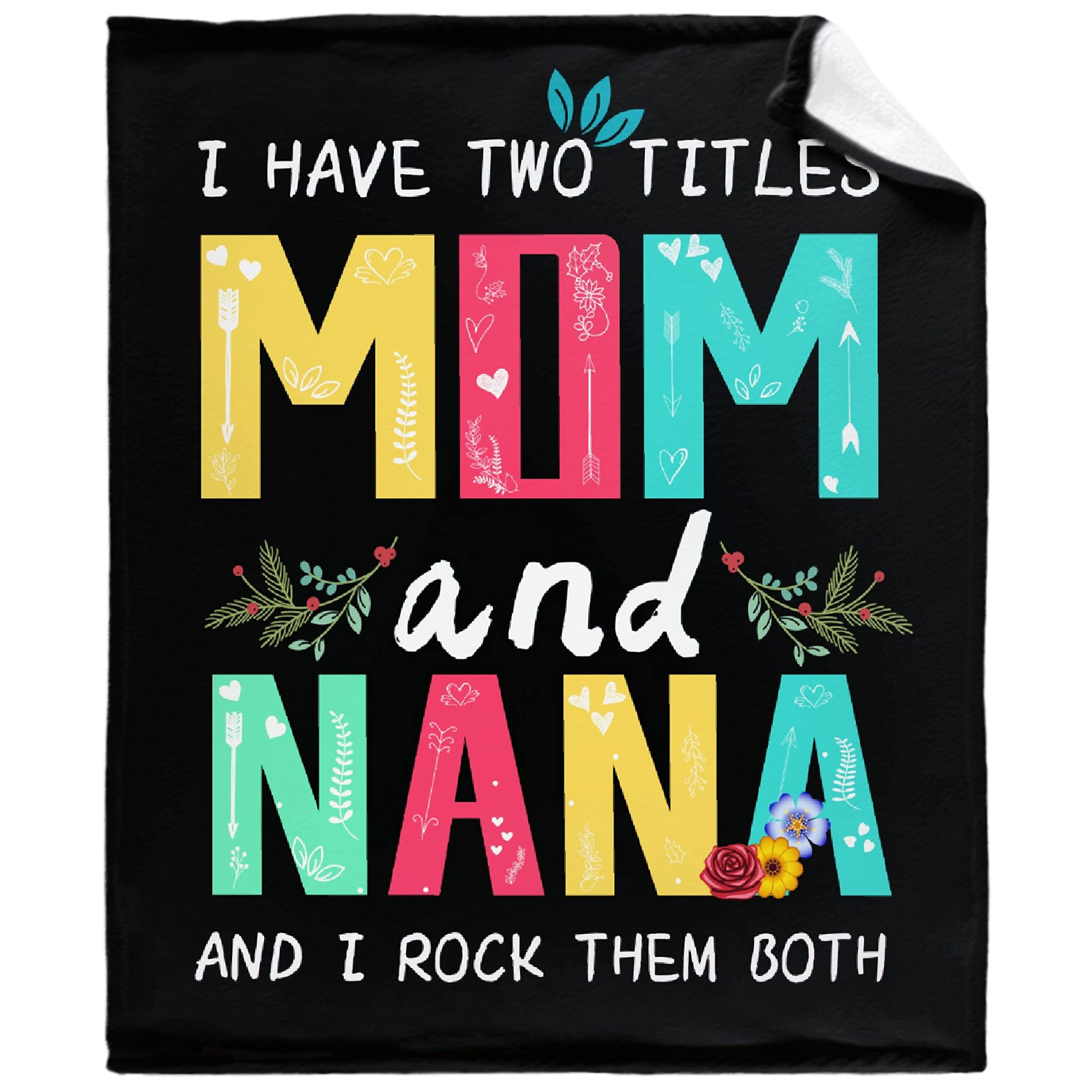 Mom & Nana Plush Fleece Throw Blanket - Soft Cozy Lightweight Bed Quilt for Grandma, Mom, Teens - Perfect for Sofa, Couch, Travel, and Relaxation at Home