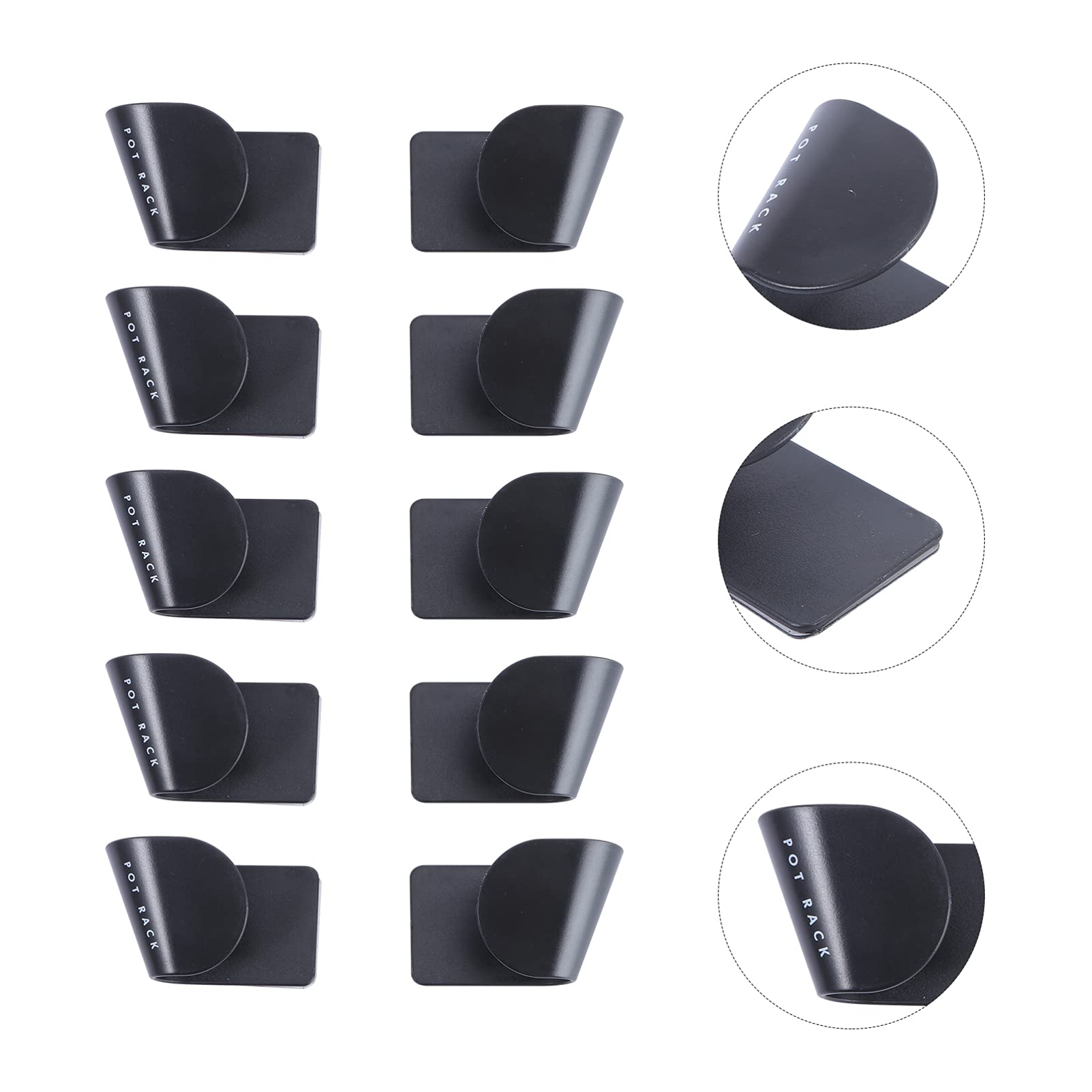 Jojofuny 5-Pack ABS Self-Adhesive Cabinet Door Organizer - Pot Lid Holder & Storage Rack with Seamless Stickers, Wall Mount Kitchen Organizer for Pots, Pans & Cookware (Black) - Perfect for Small Kitchens & Space Saving Storage Solutions