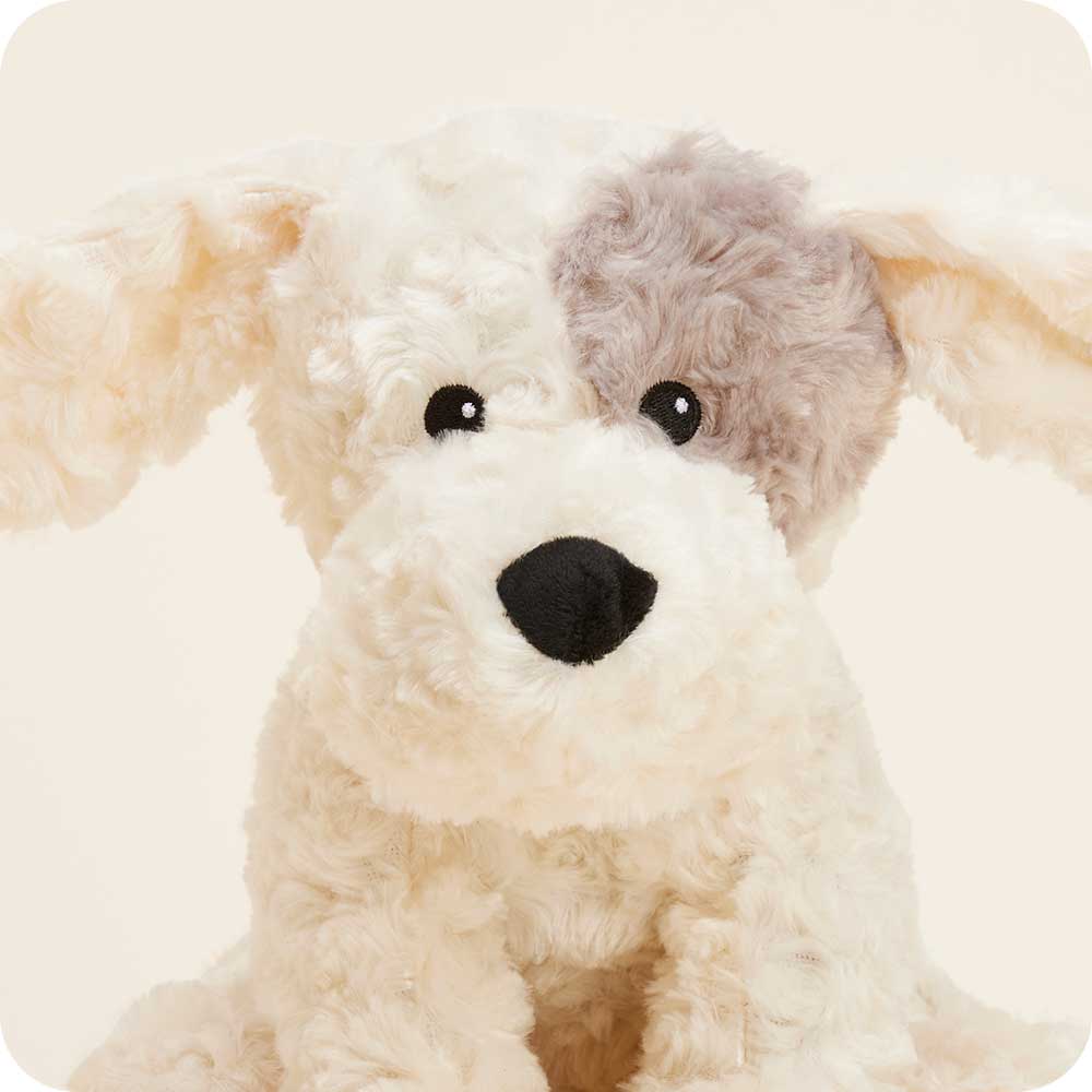 Patch Curly Dog Warmies - Cozy & Adorable Plush Heating Pad for Pets - Perfect for Cold Weather & Anxiety Relief