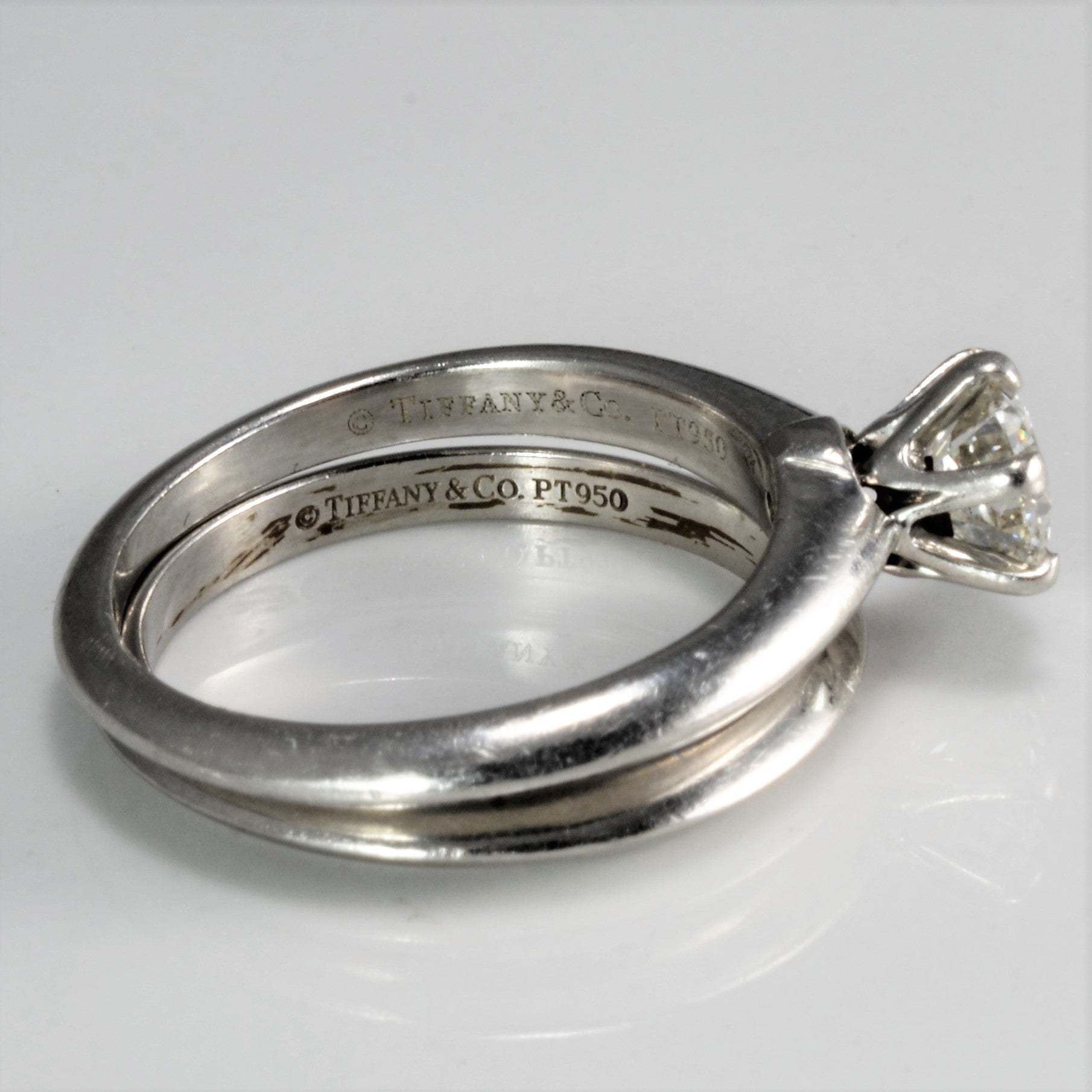 Tiffany & Co. Classic Solitaire Wedding Ring Set | 0.63 Carat Diamond Engagement & Wedding Band | Size 5.5 | Perfect for Proposals, Anniversaries & Bridal Jewelry
