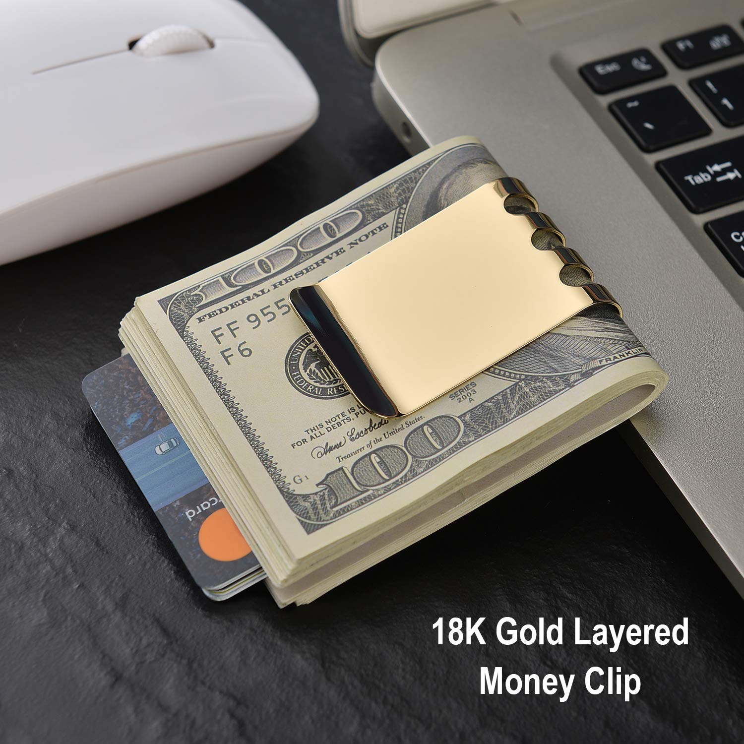 Premium Spring Steel Money Clip - Large Capacity Slim Minimalist Front Pocket Wallet for Men | Secure Cash & Cards Holder for Everyday Carry, Travel, and Business