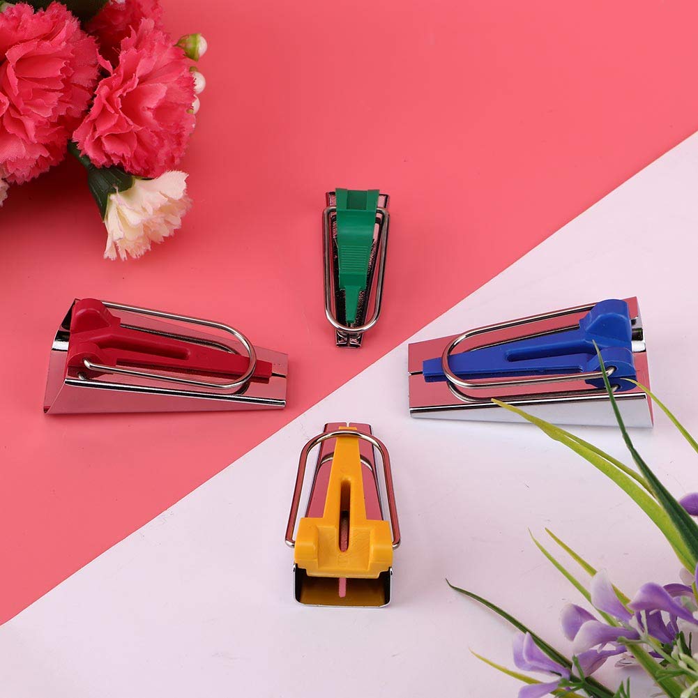 6mm 12mm 18mm 25mm Bias Tape Maker Kit with Binding Foot & Craft Clips - Multipurpose Sewing Tool for DIY Quilting, Dressmaking & Fabric Binding - Perfect for Home Sewing Projects & Crafting Enthusiasts
