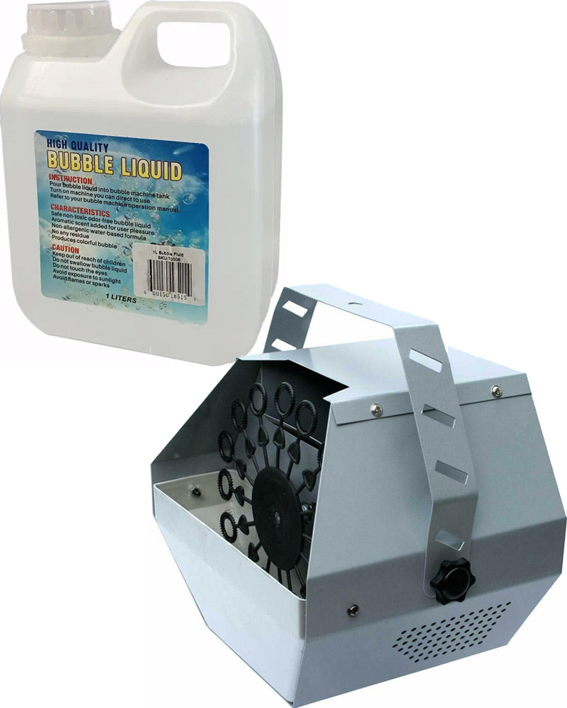 60W Bubble Machine with 1L Bubble Solution - High Power Bubble Blower for Kids Parties, Outdoor Events, and Backyard Fun