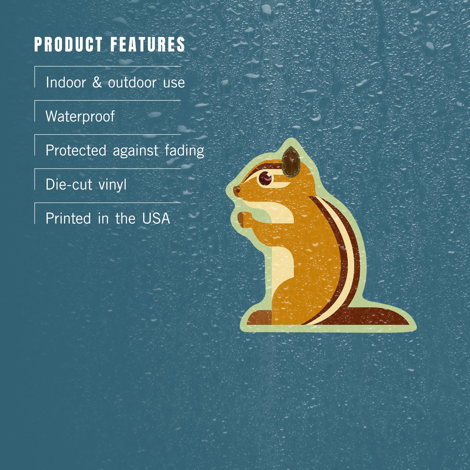 Custom Die Cut Geometric Chipmunk Vinyl Stickers 1-3 Inch - Waterproof Decals for Cars, Water Bottles, Laptops & Coolers - Perfect for DIY Crafts, Scrapbooking & Personalizing Accessories