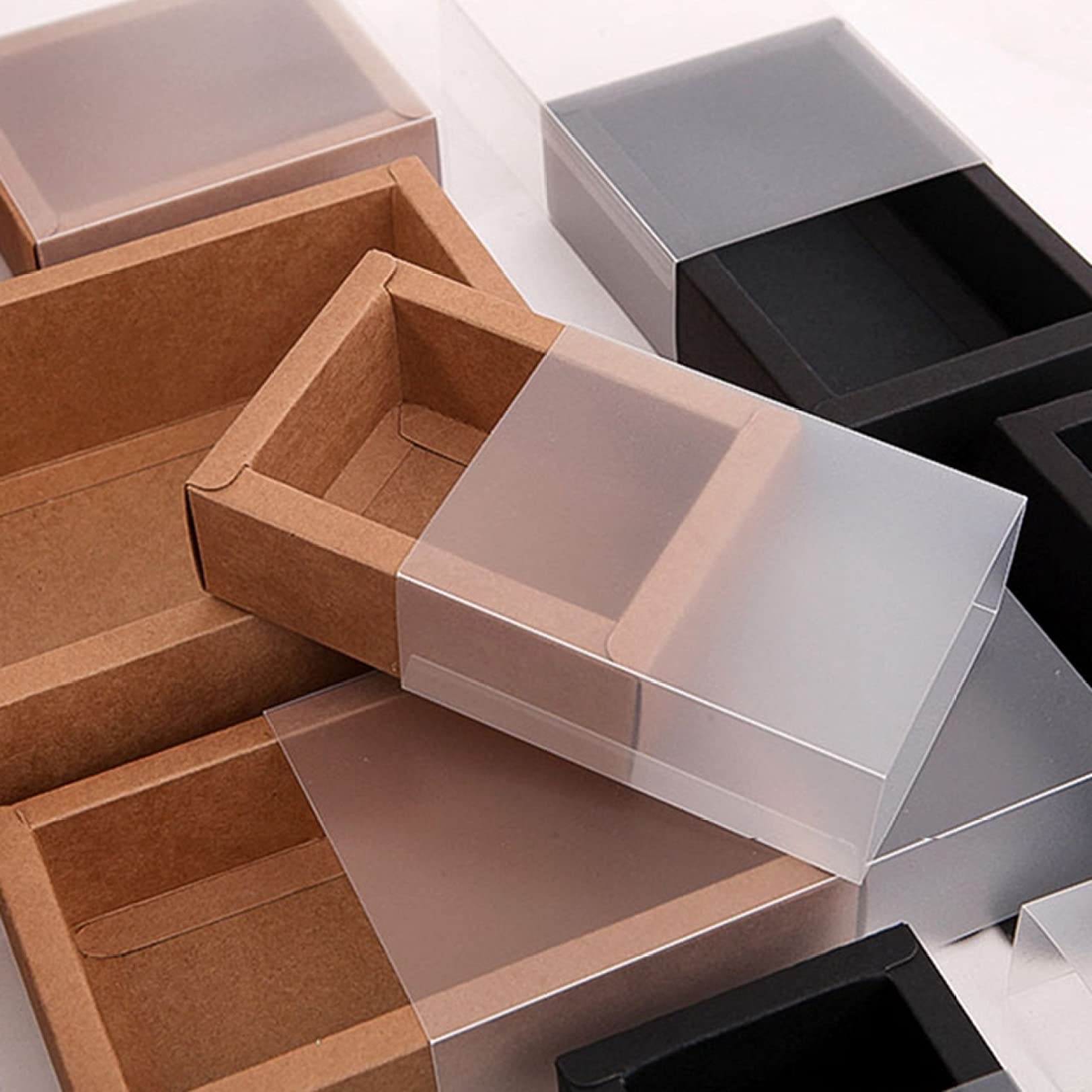 5 Pcs Clear Window Gift Boxes for Wedding Candy & Cake Packaging