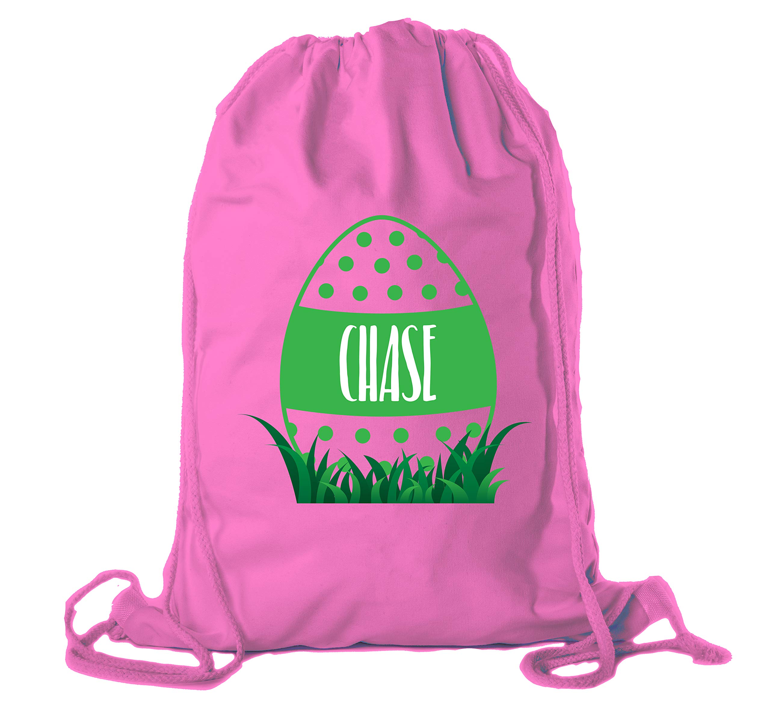 Personalized Easter Basket Bags - Custom Cotton Drawstring Backpacks for Easter Gifts & Egg Hunt - Dots Egg Design in Pink (CE2725Easter G S2) - Perfect for Easter Celebrations, Kids' Parties & Spring Festivities