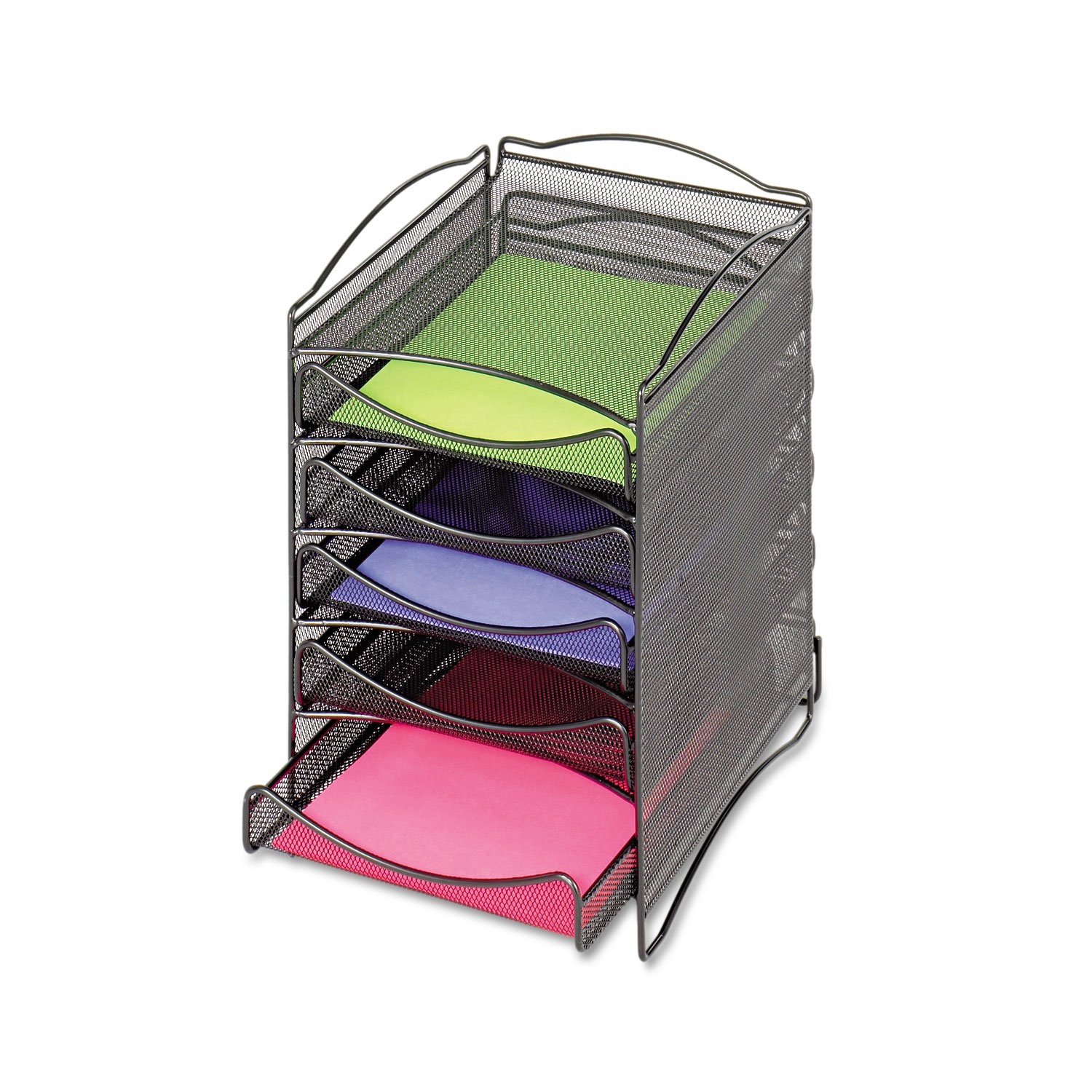 Safco 9432BL Onyx 5-Drawer Stackable Black Literature Organizer - Perfect for Office, Classroom & Home Organization