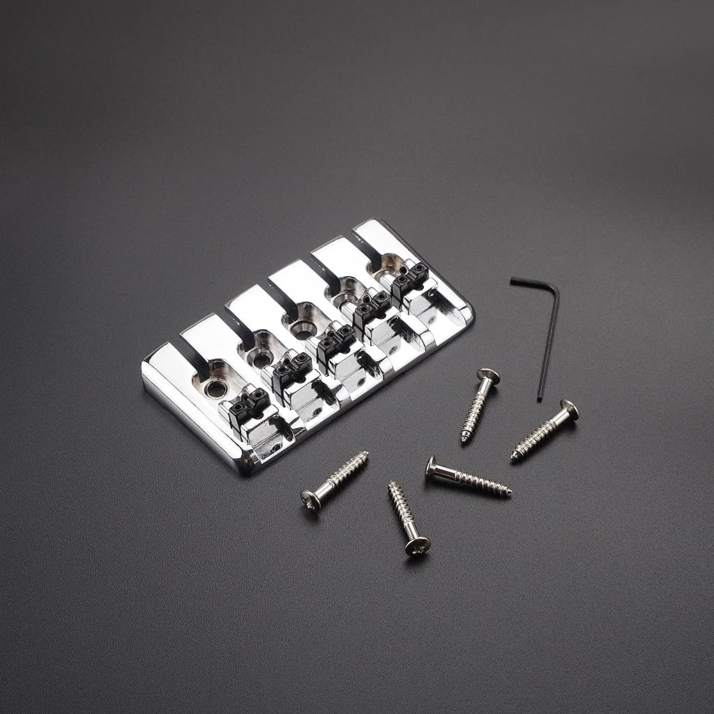 Alnicov 5-String Guitar Fixed Bridge - Replacement Part for Electric Bass Guitar | Perfect for DIY Guitar Repair & Upgrades