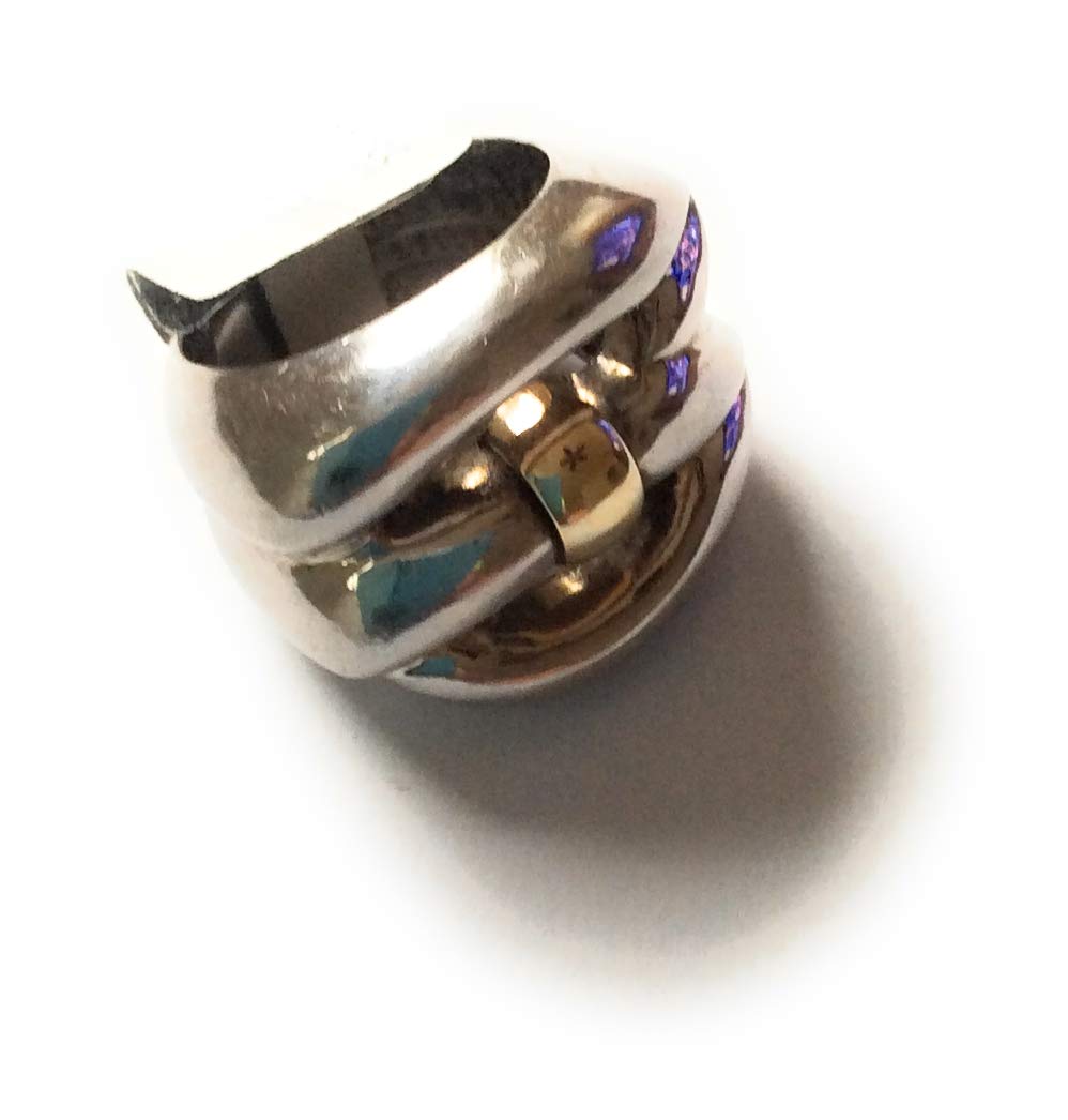 Elegant Sterling Silver & 18k Gold Ring for Women | Durable Wedding, Engagement & Anniversary Jewelry Gift | Perfect for Everyday Wear & Special Occasions