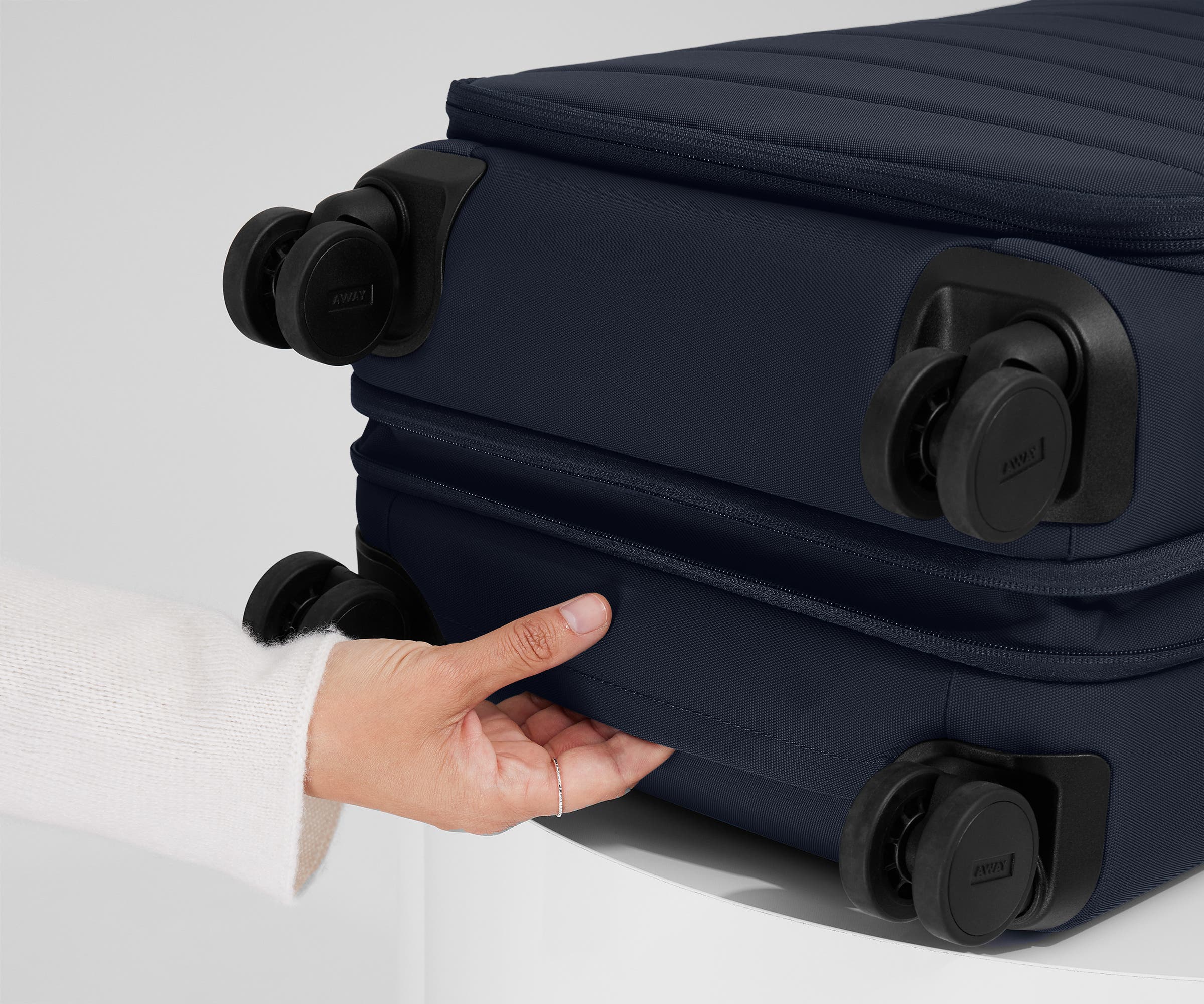 Navy Blue Softside Carry On Luggage - Lightweight Expandable Spinner Suitcase for Travel, Business Trips & Weekend Getaways