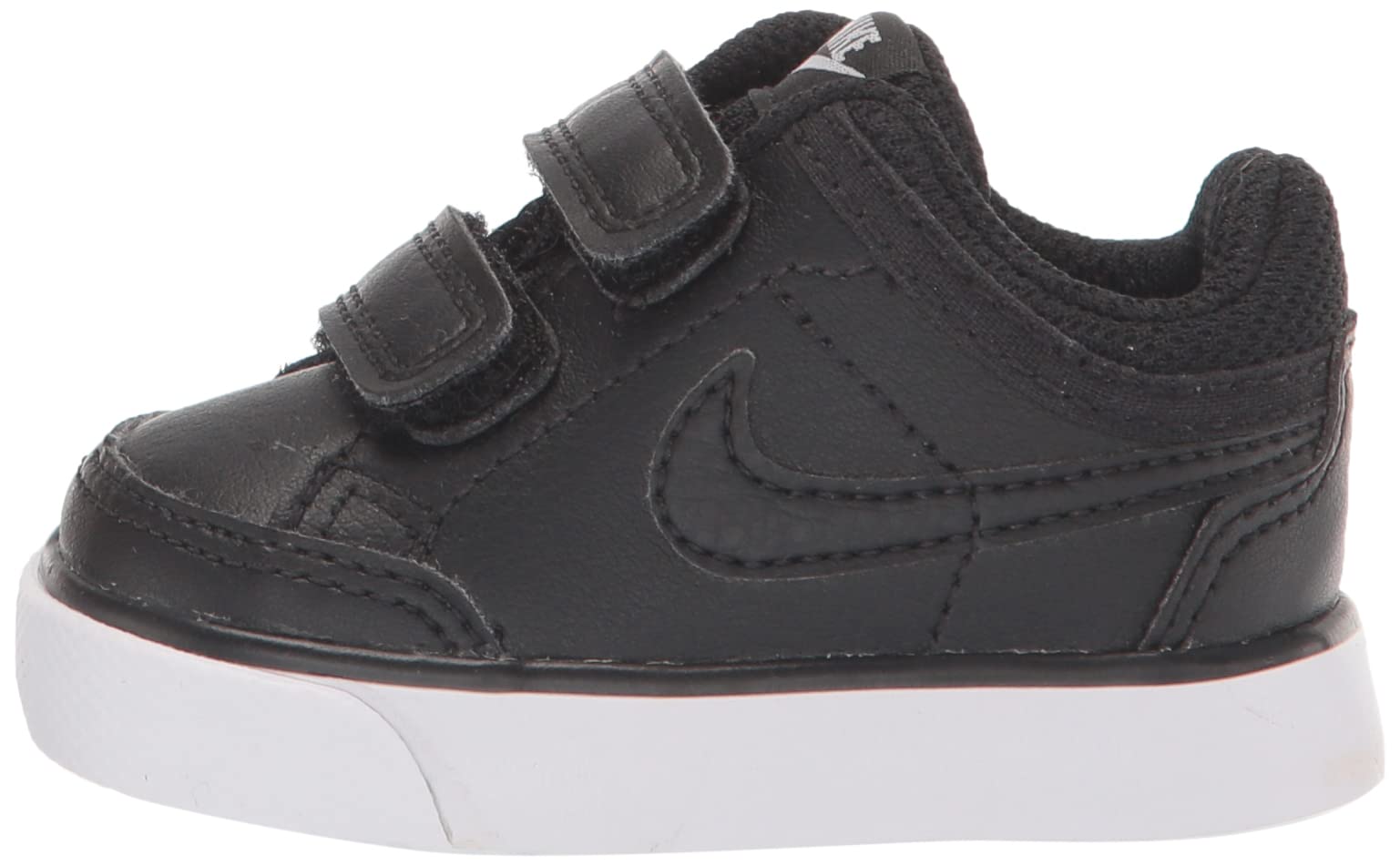 Nike Capri 3 Leather (TDV) 579949 014 Black/Black-White Baby Shoes - Comfortable & Stylish First Walkers for Infants - Perfect for Everyday Wear, Playtime & Special Occasions
