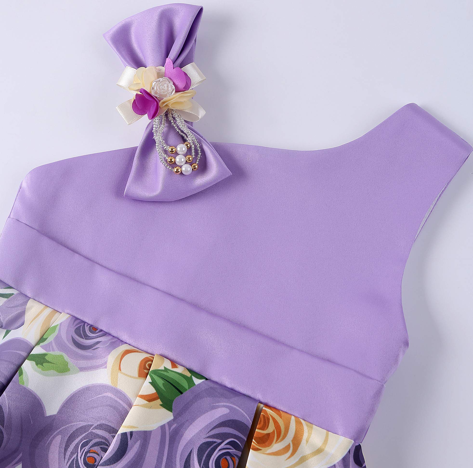 2-9T Floral Flower Girl Dresses for Toddlers - Striped Pageant Dress for Weddings, Parties & Special Occasions