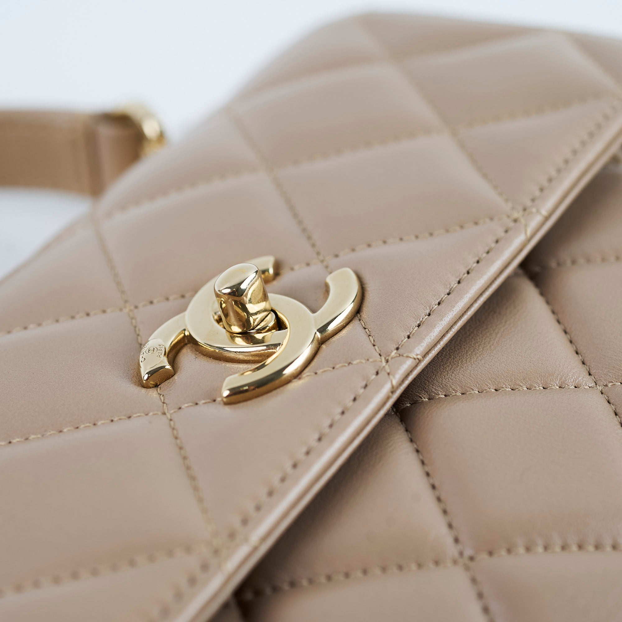 Chanel Small Trendy CC Lambskin Shoulder Bag in Beige - 23 Series | Luxury Designer Handbag for Women, Perfect for Evening Parties & Date Nights