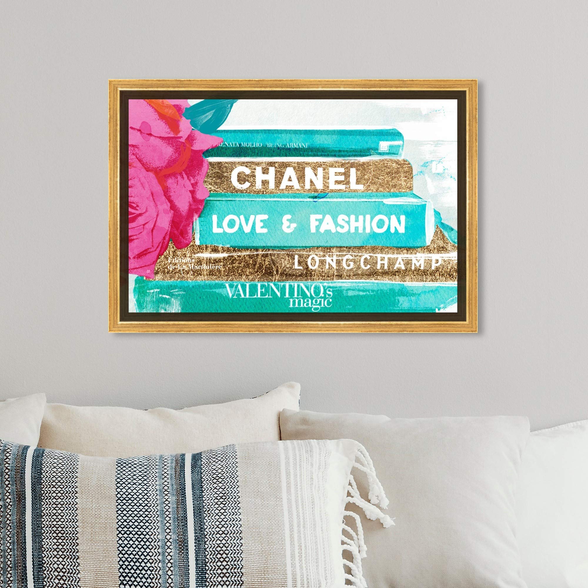 Oliver Gal Artist Co. 'Ideals of Style' Framed Wall Art - 15x10 Inch Fashion & Glam Canvas Prints in Blue & Gold - Perfect for Home Décor, Office & Gift Giving
