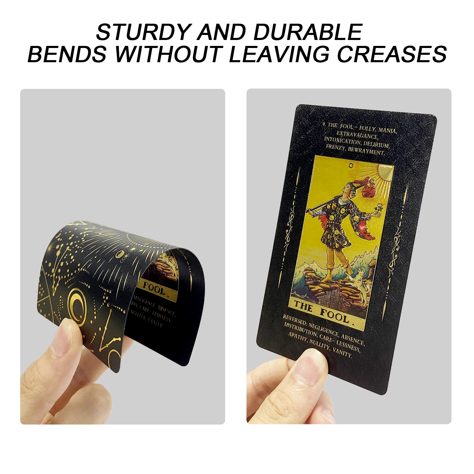 IXIGER Classic Tarot Cards Deck with Guide Book - 78 Cards for Beginners, Future Telling & Divination - Black Tarot Deck with Meanings on Each Card - Perfect for Meditation, Self-Discovery & Spiritual Guidance