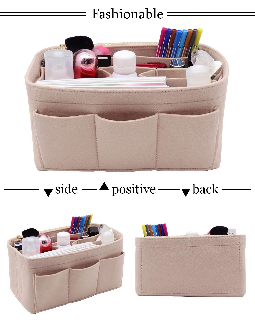 LEXSION Felt Purse Insert Organizer - Handbag Organizer for Speedy & Neverfull Bags - Perfect for Travel, Work & Daily Use