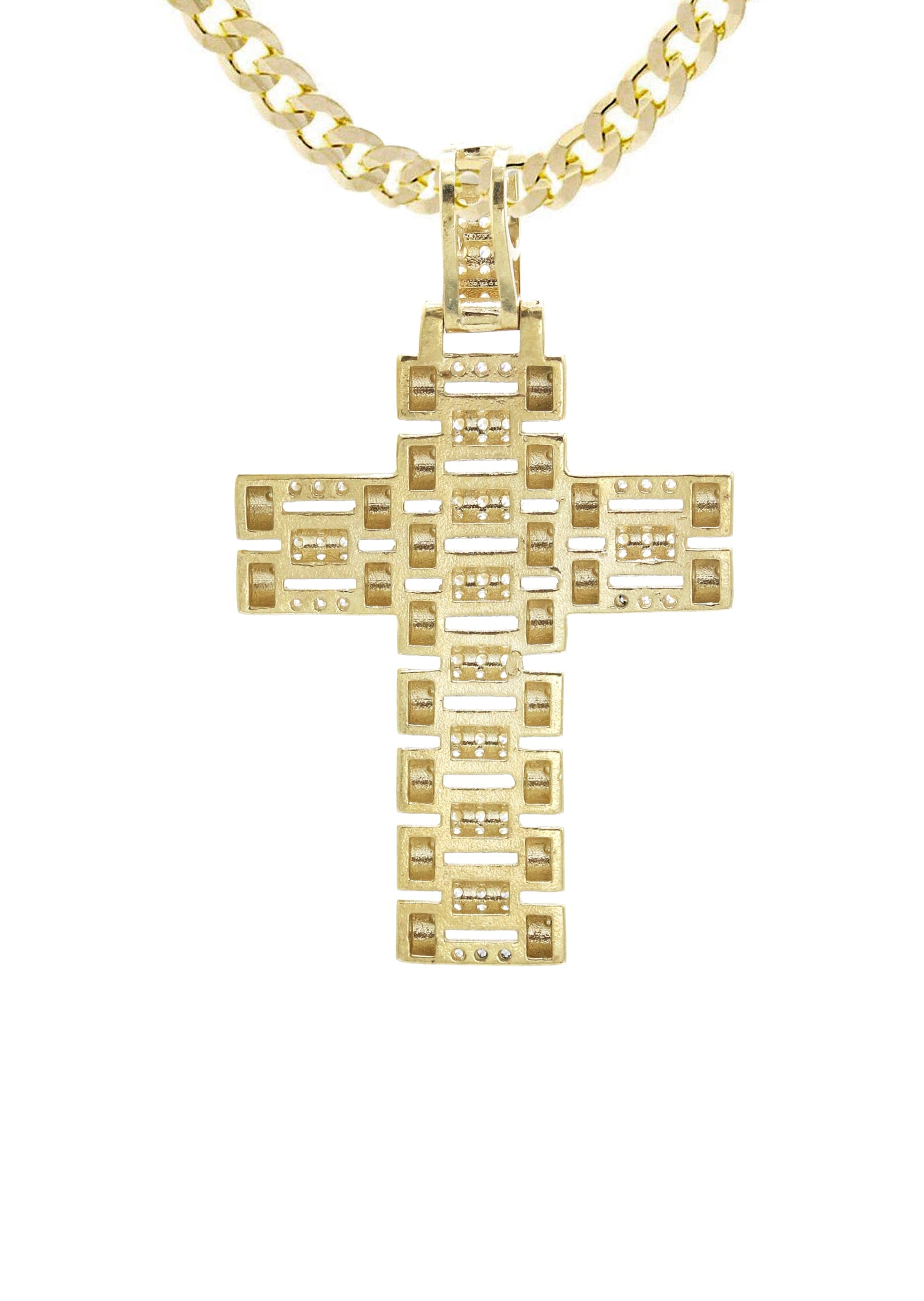 10K Yellow Gold Cross Necklace for Women & Men - 17.3 Grams Solid Gold Religious Jewelry - Perfect for Baptism, First Communion, Confirmation & Everyday Wear
