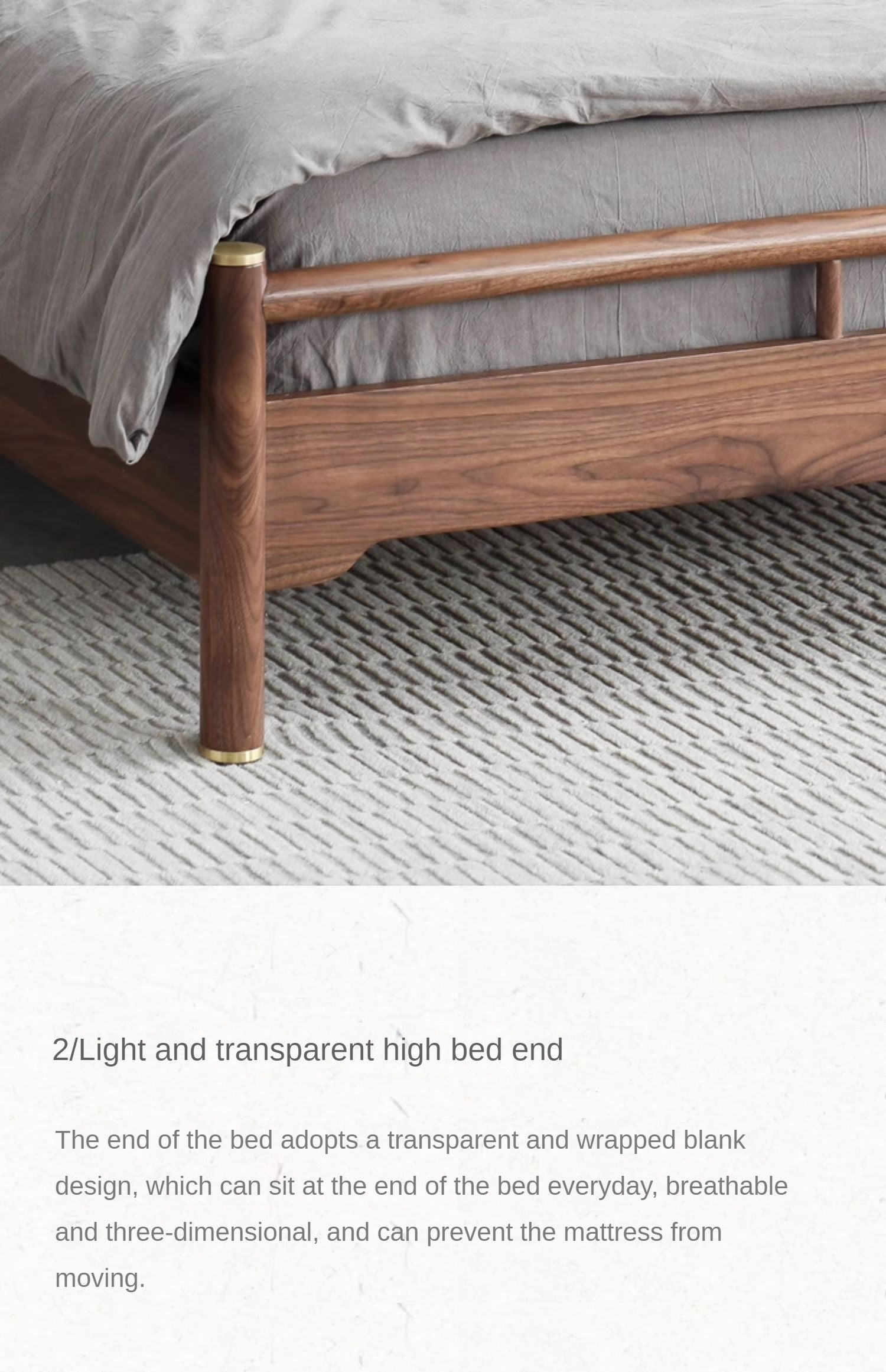 Premium Black Walnut & Ash Solid Wood Bed Frame - Handcrafted Queen/King Size Bed for Modern & Rustic Bedrooms - Perfect for Master Suites, Guest Rooms & Farmhouse Style Homes