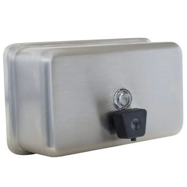 Bradley 6543 ABS Plastic Surface Mounted Horizontal Tank Soap Dispenser - Heavy Duty Commercial Soap Valve for Restrooms, Kitchens & Public Washrooms