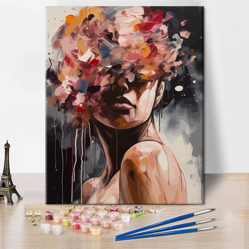 TUMOVO Modern Abstract Woman & Lady Paint by Numbers Kit - 16x20 Inch Acrylic & Oil Painting Set with Brushes & Pigments - Perfect for Home Decor, DIY Art Projects & Relaxation Therapy