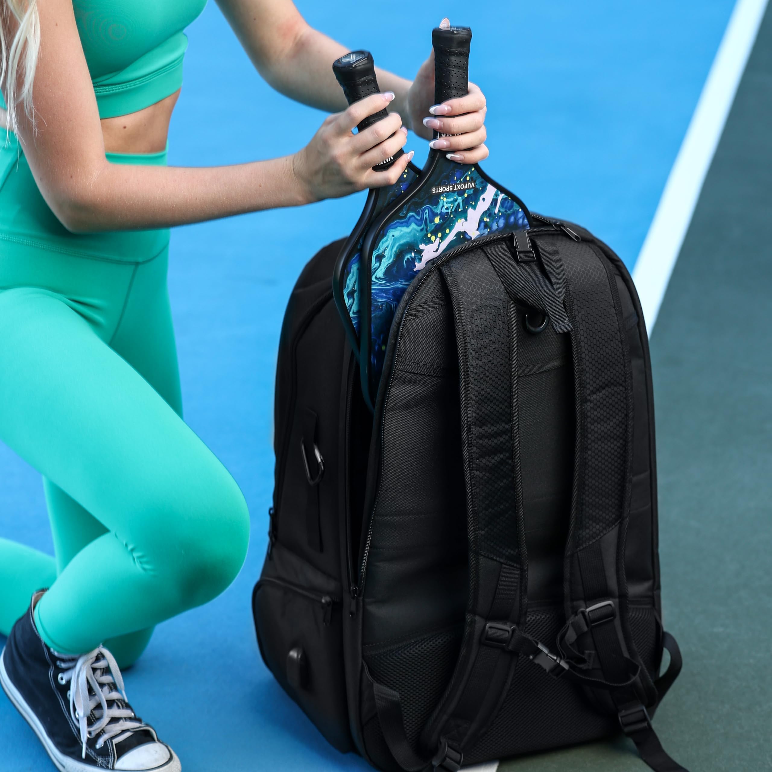 Premium Pickleball & Tennis Racket Backpack for Men & Women - All-in-One Sports Bag with Large Storage for Rackets, Laptop, Shoes & Accessories - Adjustable Straps for Comfort - Perfect for Court, Gym & Travel