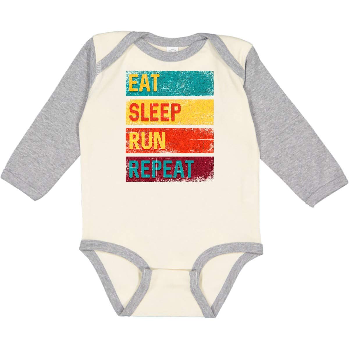 Inktastic Running Long Sleeve Shirt - Eat Sleep Run Repeat Fitness Tee for Women & Men - Perfect for Jogging, Gym Workouts & Marathon Training