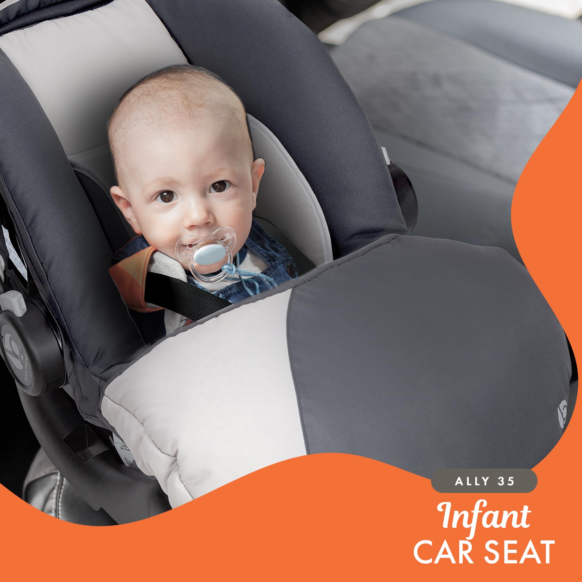 Baby Trend Ally Adjustable Comfortable Carry 35 Pound Infant Baby Car Seat and Base Set - Gray Magnolia (2 Pack) | Safe & Ergonomic Design for Newborns | Perfect for Travel, Shopping & Daily Use