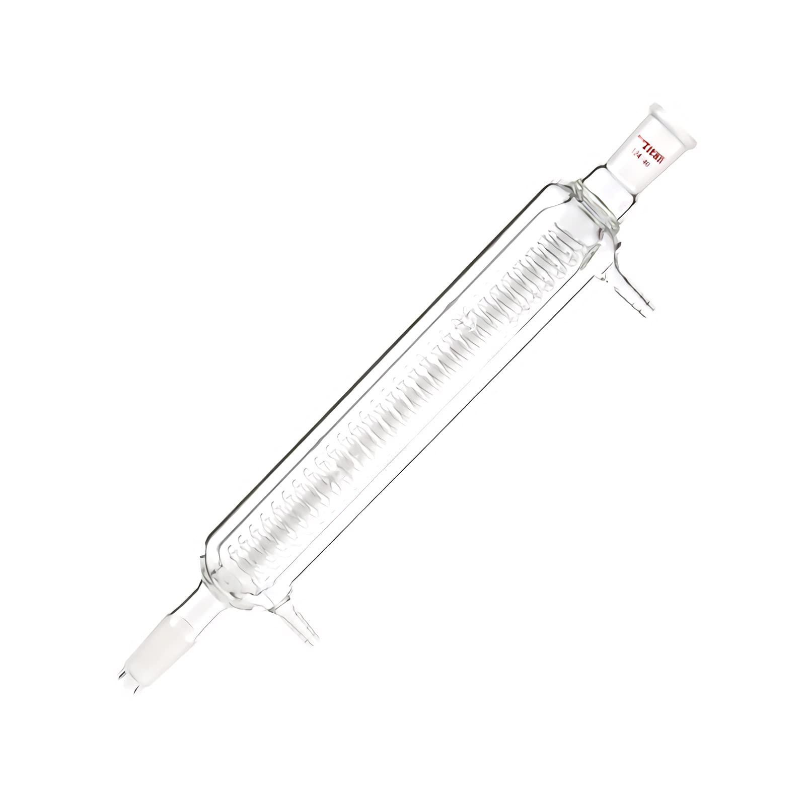 Premium Borosilicate Glass Jacketed Coil Condenser - 24/40 Joint, 300mm (11.81
