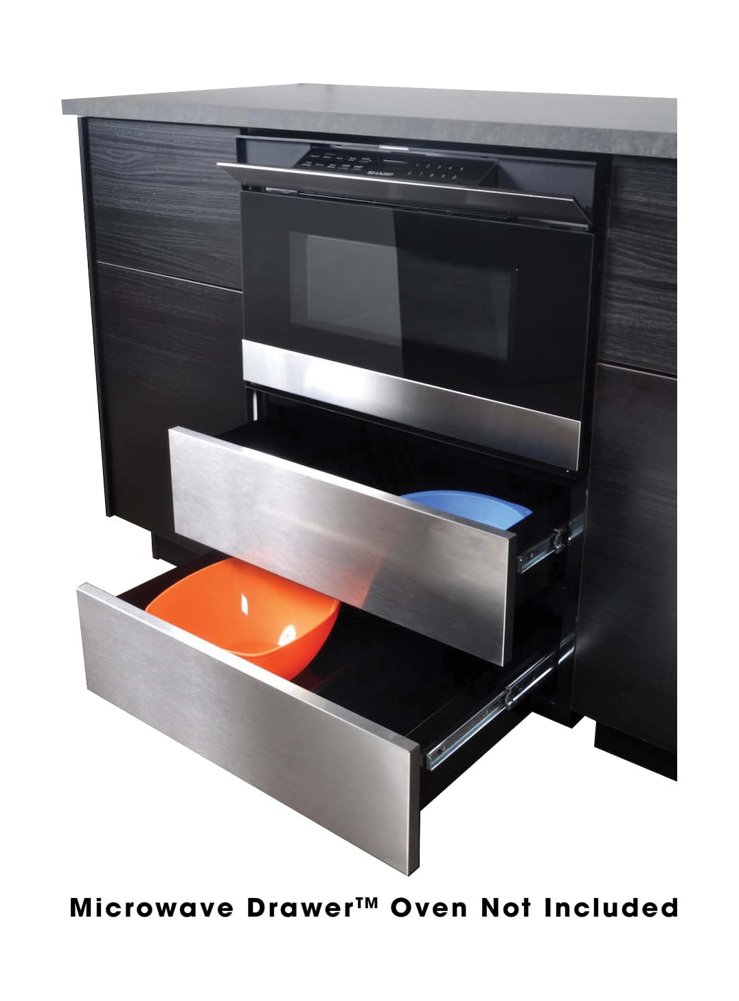 Sharp SKMD24U0ES 24-Inch Stainless Steel Under Counter Microwave Drawer Oven - Built-in Kitchen Appliance for Modern Homes, Perfect for Small Spaces & Apartment Living