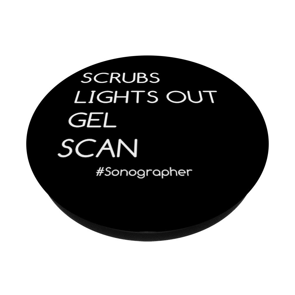 Ultrasound Tech PopSockets Grip & Stand for Phones & Tablets - Sonographer Scrubs Lights Out Gel Scan - Perfect for Medical Professionals & Ultrasound Appointments