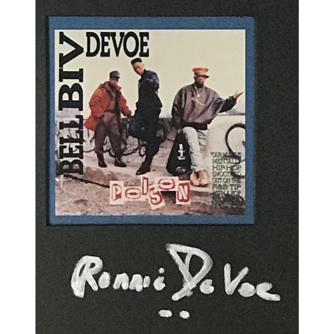 Bell Biv Devoe Poison RIAA Platinum LP Award - Autographed by Ricky Bell, Michael Bivins & Ronnie DeVoe - Perfect for Music Collectors & 90s R&B Fans