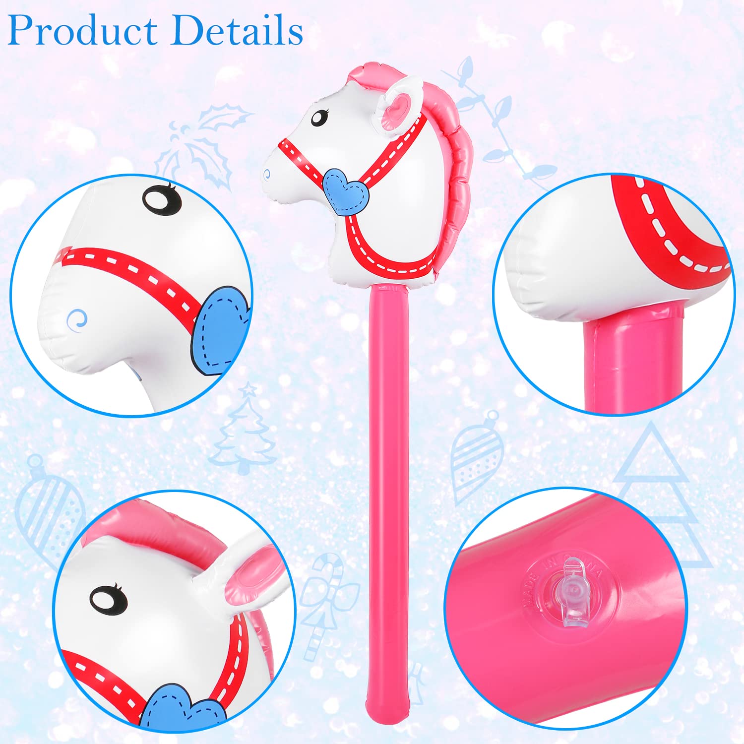 8-Piece Inflatable Stick Horse Set - 37