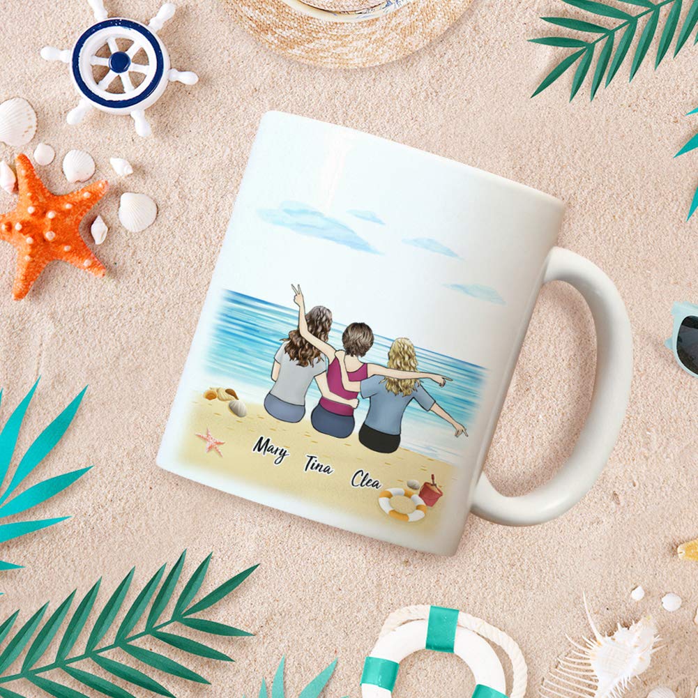 Personalized Best Friend Coffee Mug for Women - Custom Photo & Name Coffee Cup - Funny Long Distance Friendship Gift for BFF - Birthday, Christmas, Moving Away Present - Perfect for Office, Home & Gifting