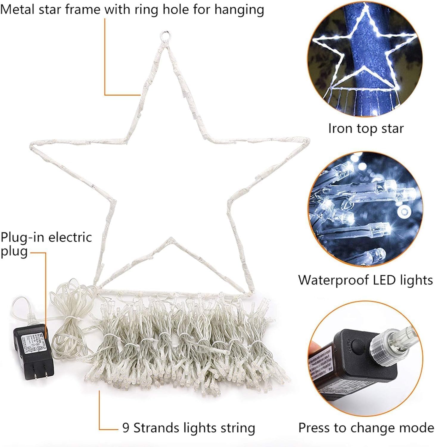 DANLI 320 LED Christmas String Lights - 9x12FT Outdoor Fairy Lights for Christmas Tree, Holiday Yard, Patio, Gate & Party Decorations | Waterproof & Energy-Efficient for Indoor/Outdoor Use