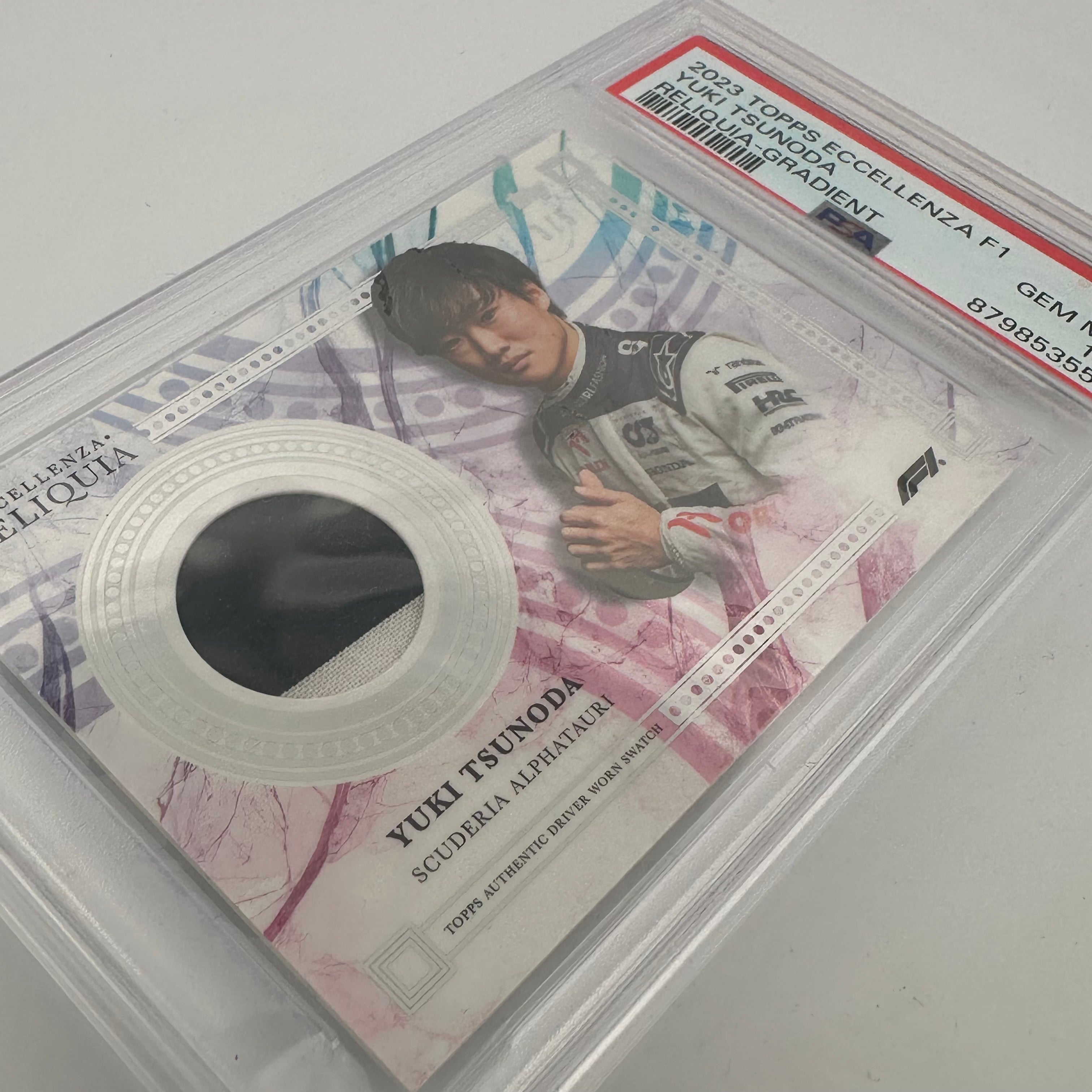 1/1 Gold + Complete Rainbow Yuki Tsunoda 2023 Eccellenza Reliquia (PSA9/10) - Rare Collectible Trading Card for Sports Memorabilia & F1 Racing Fans