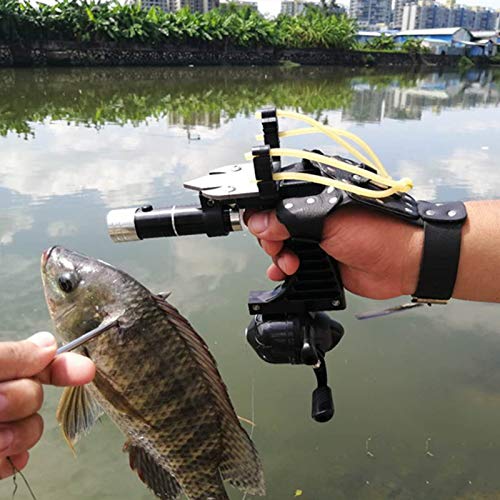 High-Powered 2-in-1 Fishing Slingshot & Archery Slingbow Kit with Arrows, Brush, Reel, Rack & Infrared Flashlight - Outdoor Hunting & Survival Gear for Camping, Fishing & Target Practice