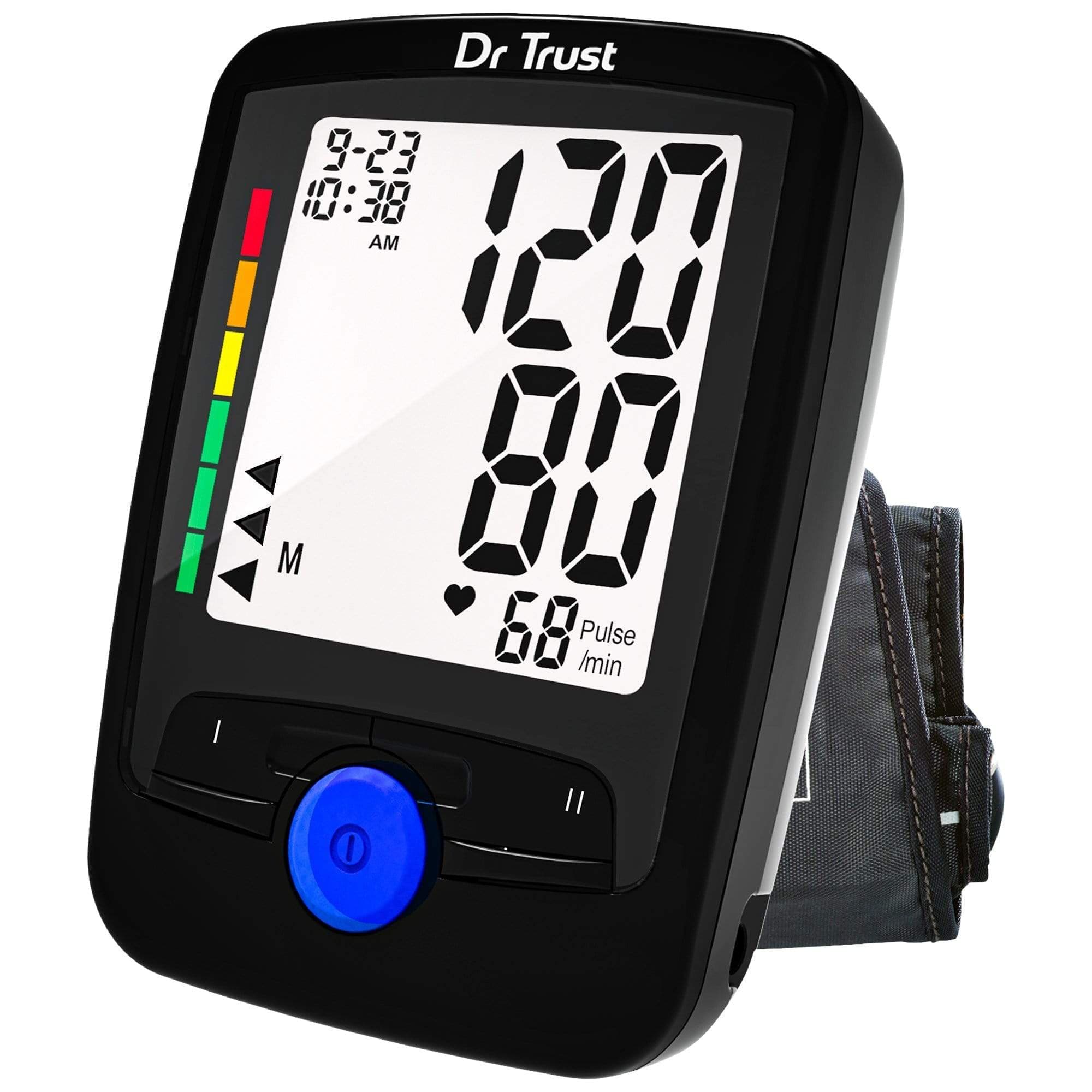 Dr Trust USA Digital Blood Pressure Monitor - Upper Arm Cuff, Accurate BP Machine for Home Use, Large LCD Display, Memory Storage - Ideal for Hypertension Monitoring & Heart Health Tracking