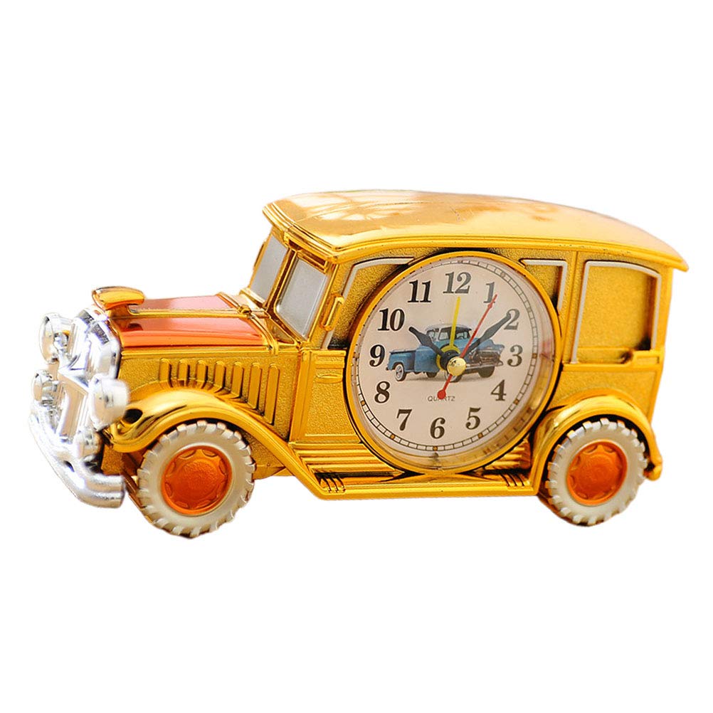 INOOMP Classic Car Alarm Clock for Kids - Vintage Bedside & Desktop Clock with Loud Alarm, Perfect for Boys' Room Decor, Birthday Gifts & Morning Wake-Up