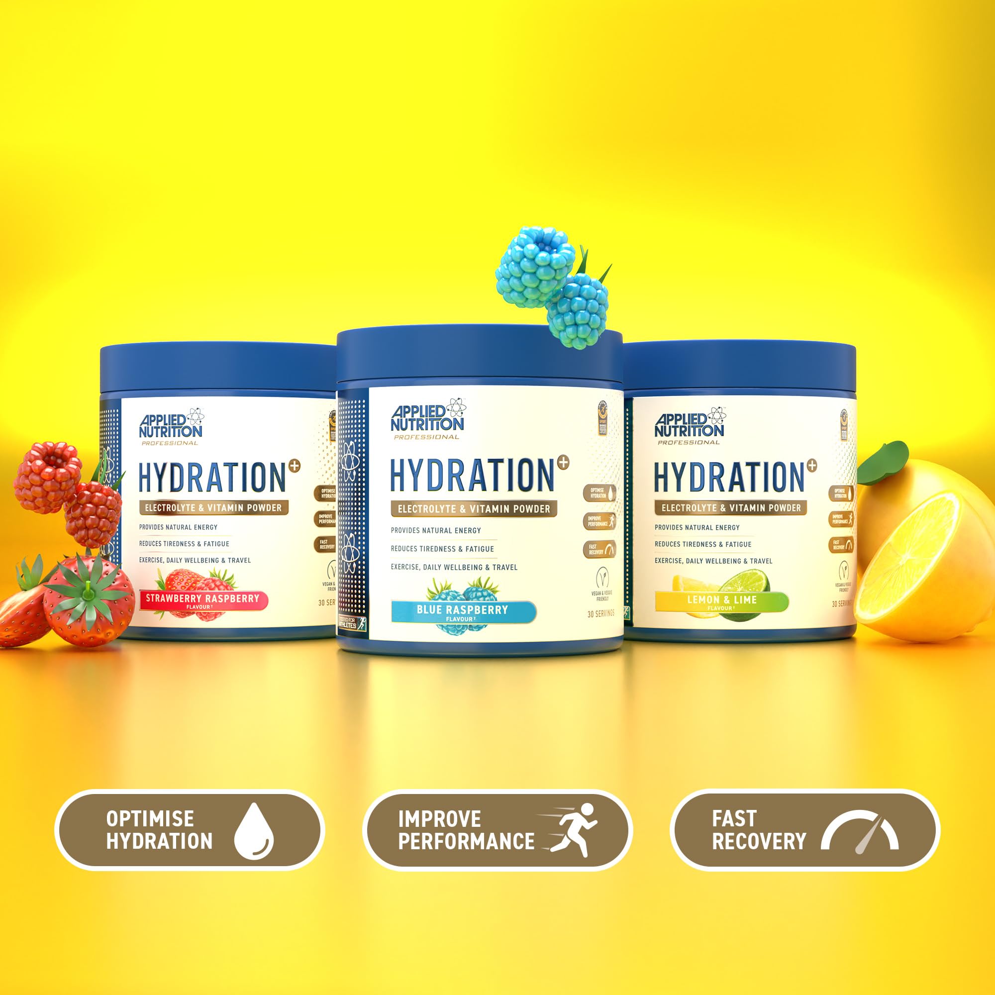 Applied Nutrition Hydration+ Electrolyte Powder 240g - Rapid Hydration for Athletes, Workouts & Outdoor Activities | Sugar-Free Sports Drink Mix with Essential Minerals
