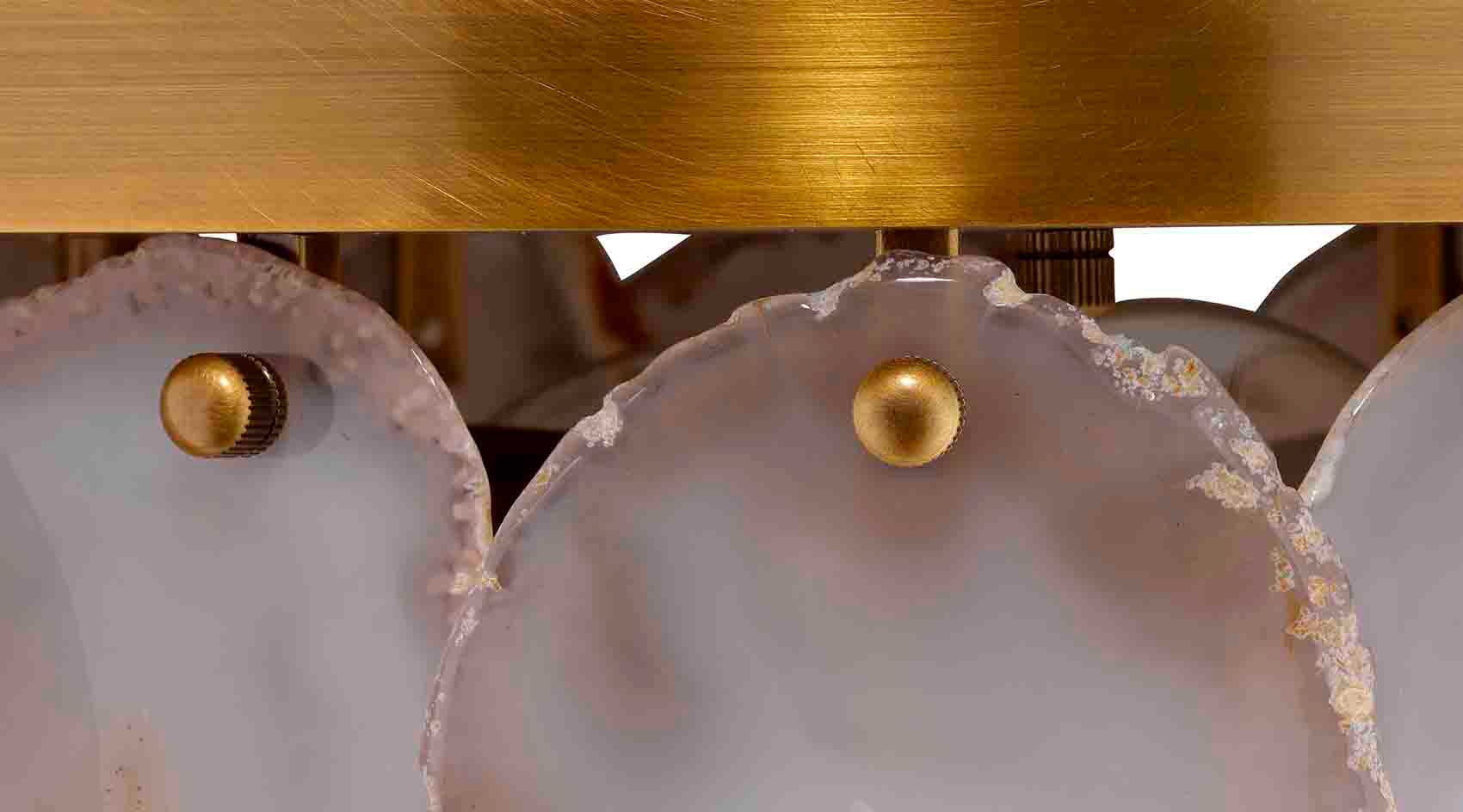 Upsala Agate Flush Mount Ceiling Light - Small Modern Crystal Chandelier for Bedroom, Living Room, Hallway & Dining Room Lighting