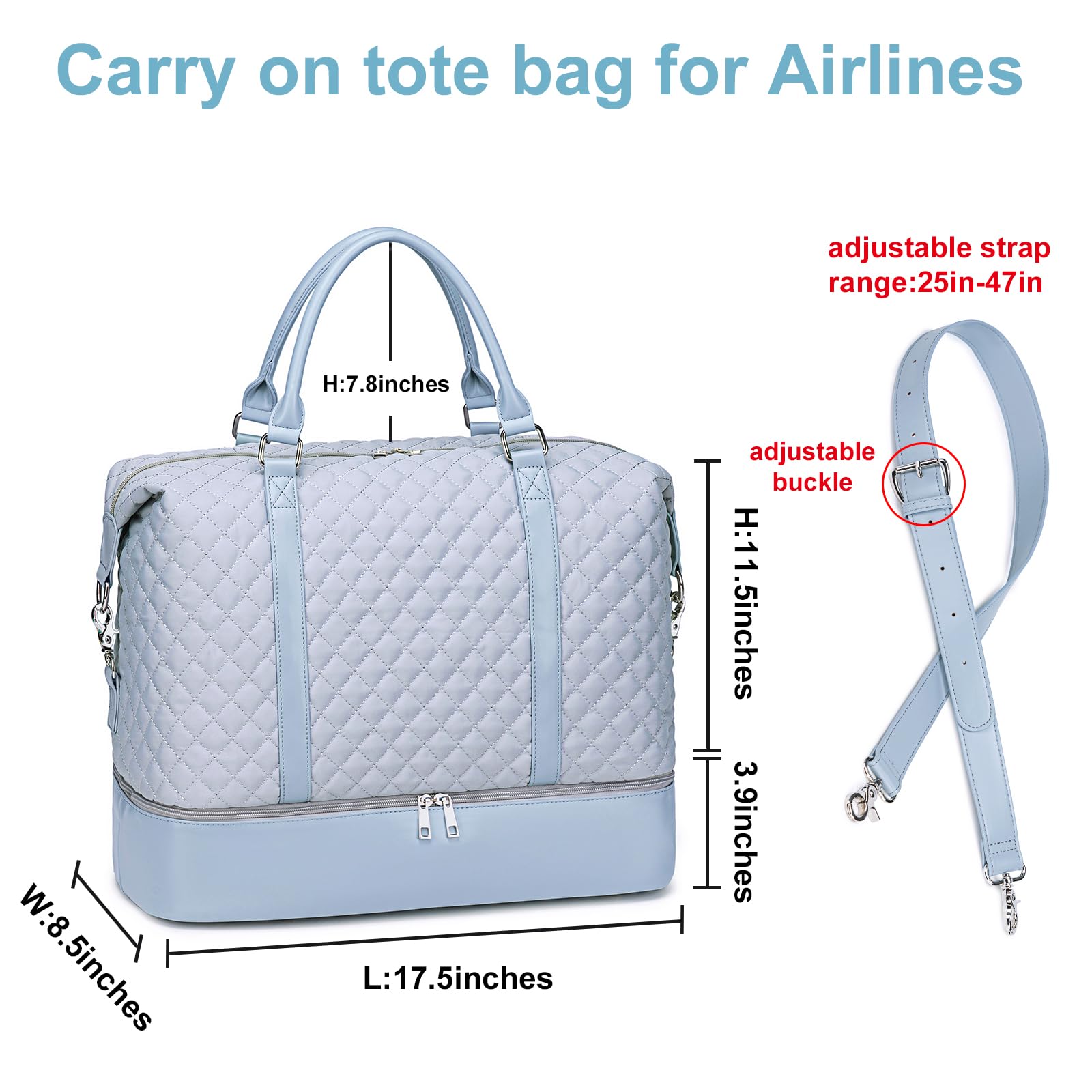 Women's Canvas Weekender Bag - Large Travel Duffel Carry On Overnight Tote for Women | Perfect for Weekend Getaways, Beach Trips & Gym Use