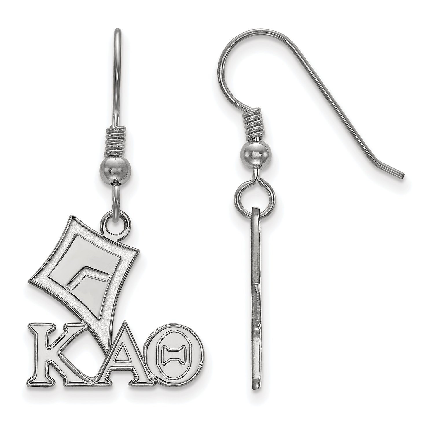 Sterling Silver Kappa Alpha Theta Dangle Earrings for Women - Medium Size Greek Letter Sorority Jewelry - Perfect for Sisterhood Events, Graduation Gifts & Everyday Wear