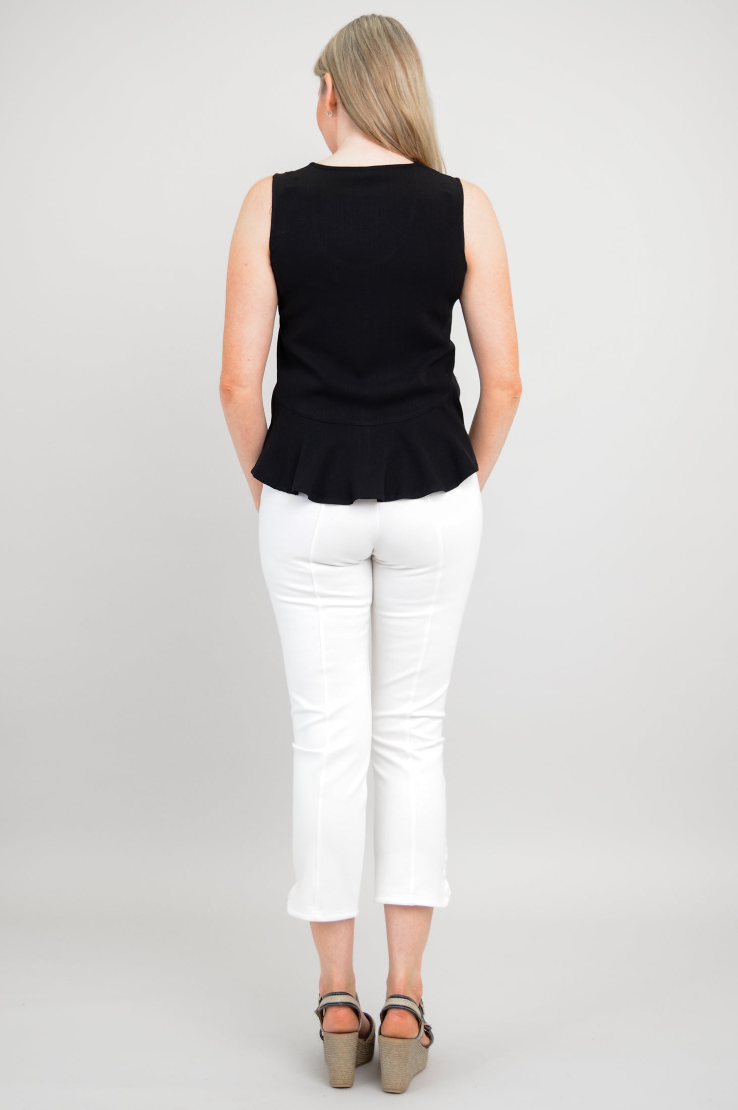 Ginny Tank Top for Women - Soft Black Linen Bamboo Blend - Perfect for Summer, Yoga, and Casual Wear