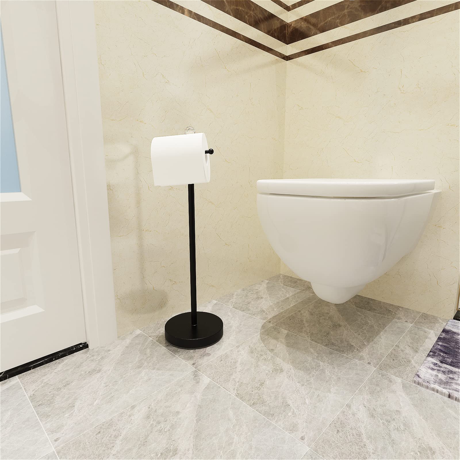 Free Standing Toilet Paper Holder Stand for Bathroom - 24.4